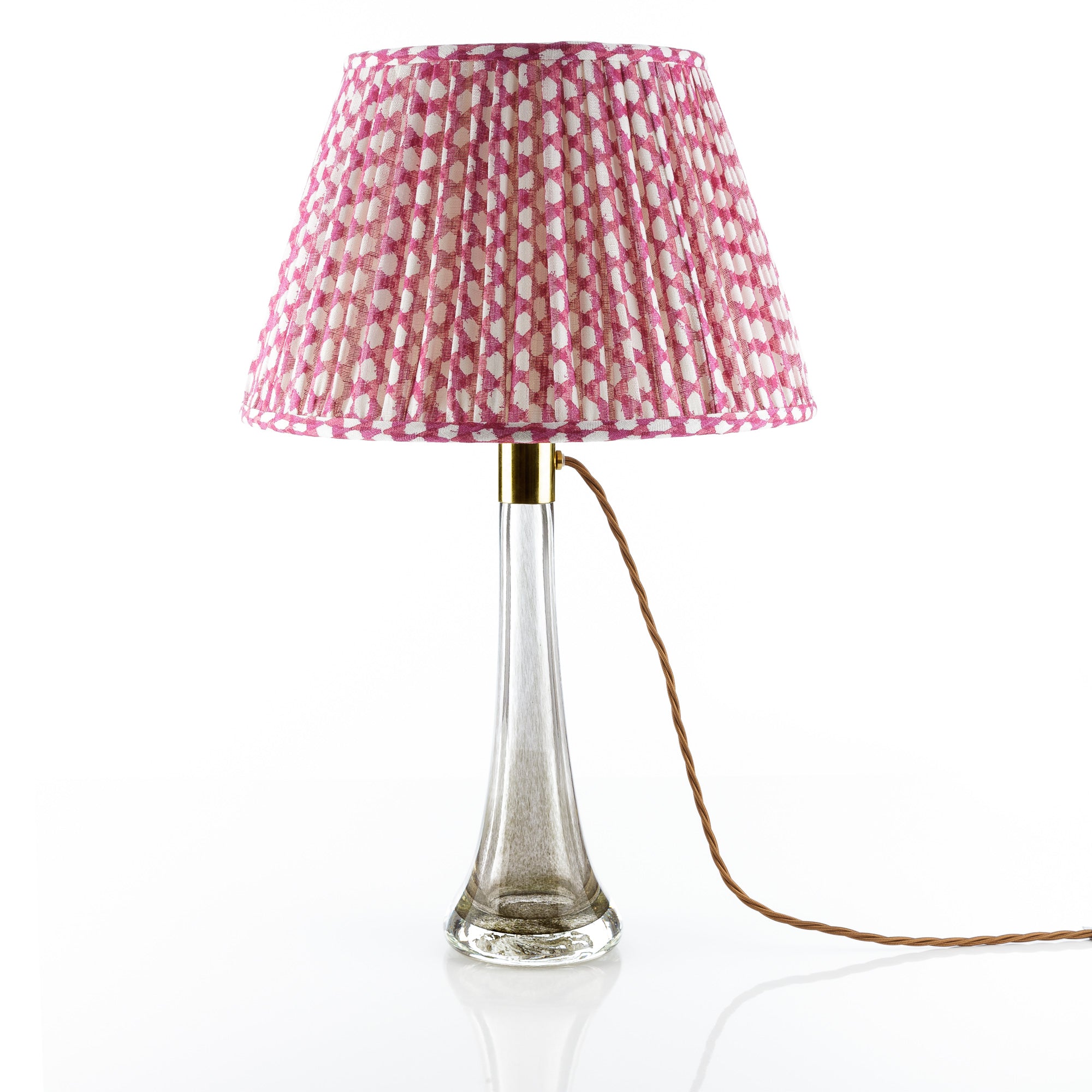 12" Fermoie Lampshade - Wicker in Fuchsia