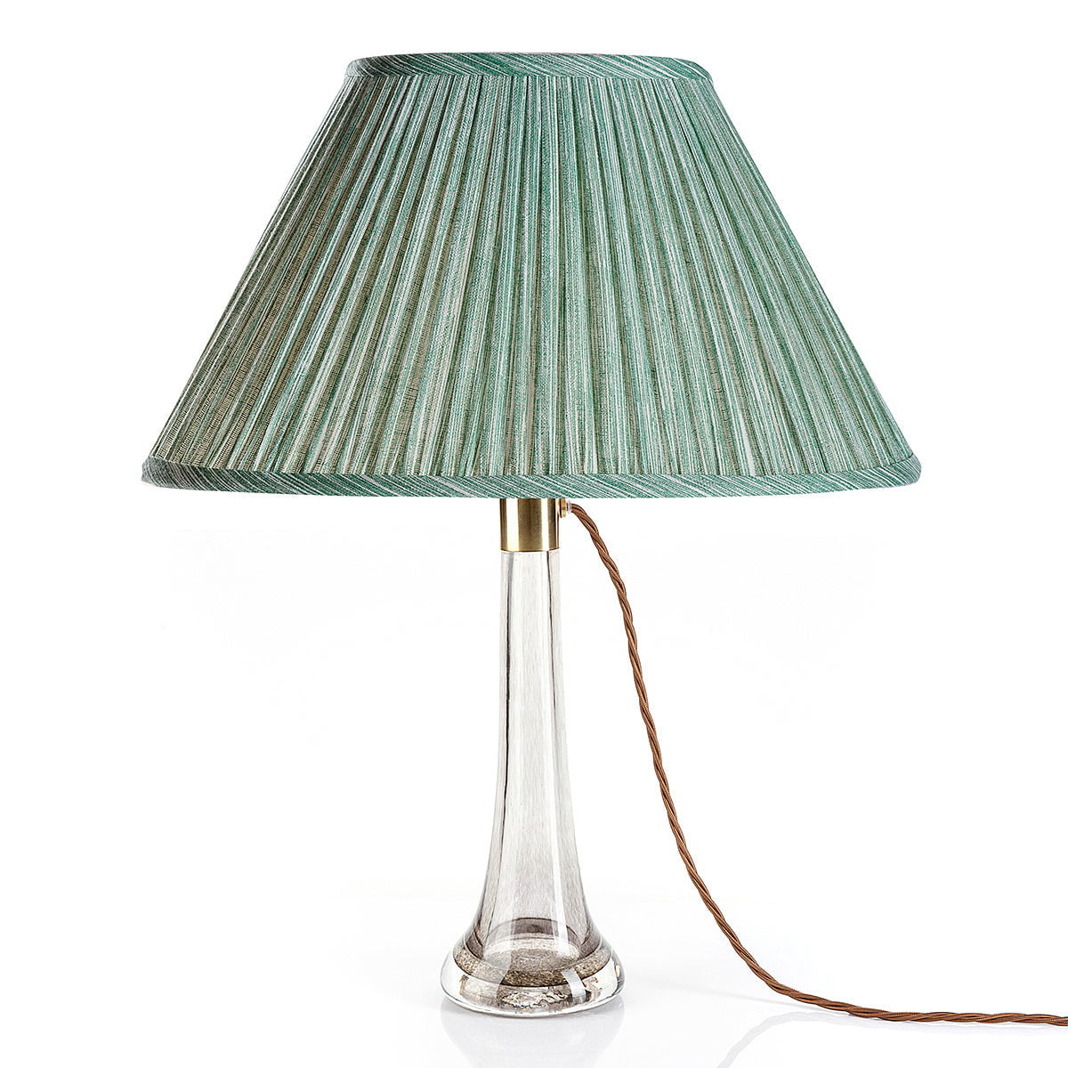 Oval Fermoie Lampshade - Strie in Green - [product_type] - Fermoie - Newport Lamp & Shade Company