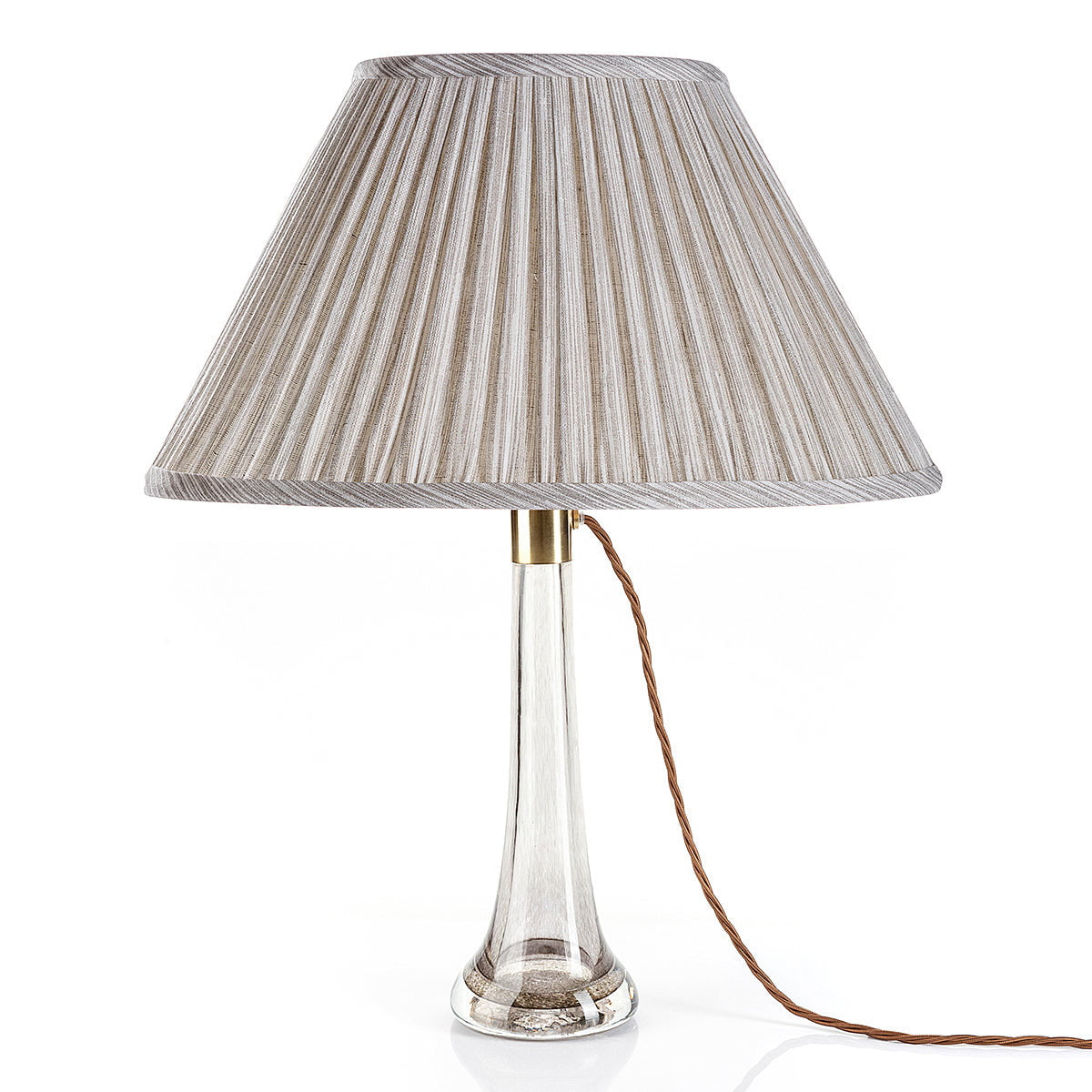 Oval Fermoie Lampshade - Strie in Grey - [product_type] - Fermoie - Newport Lamp & Shade Company