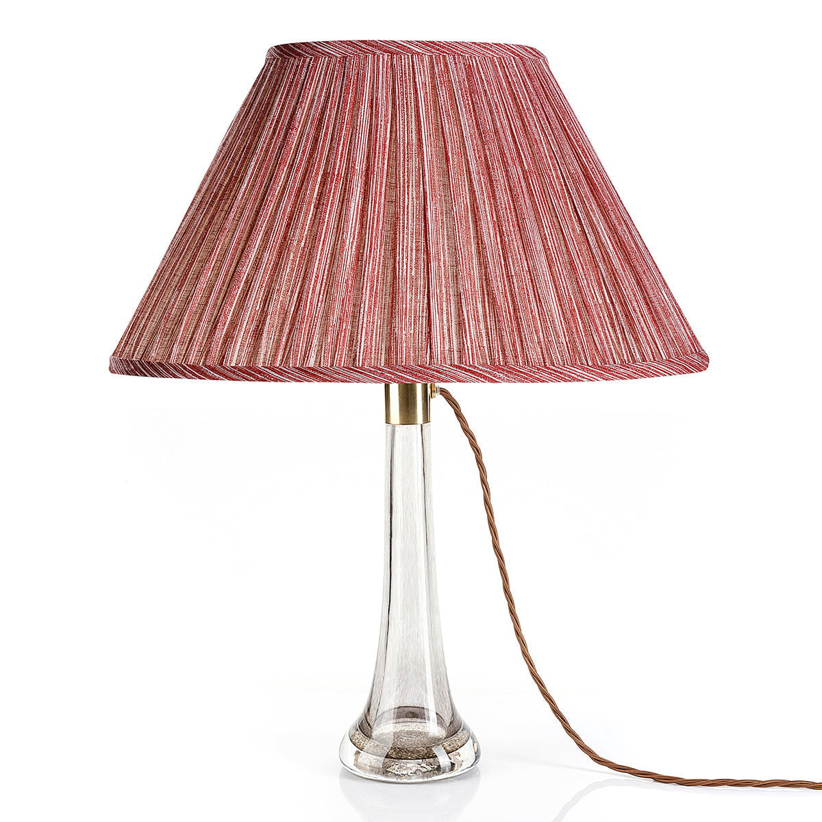 Oval Fermoie Lampshade - Strie in Red - [product_type] - Fermoie - Newport Lamp & Shade Company