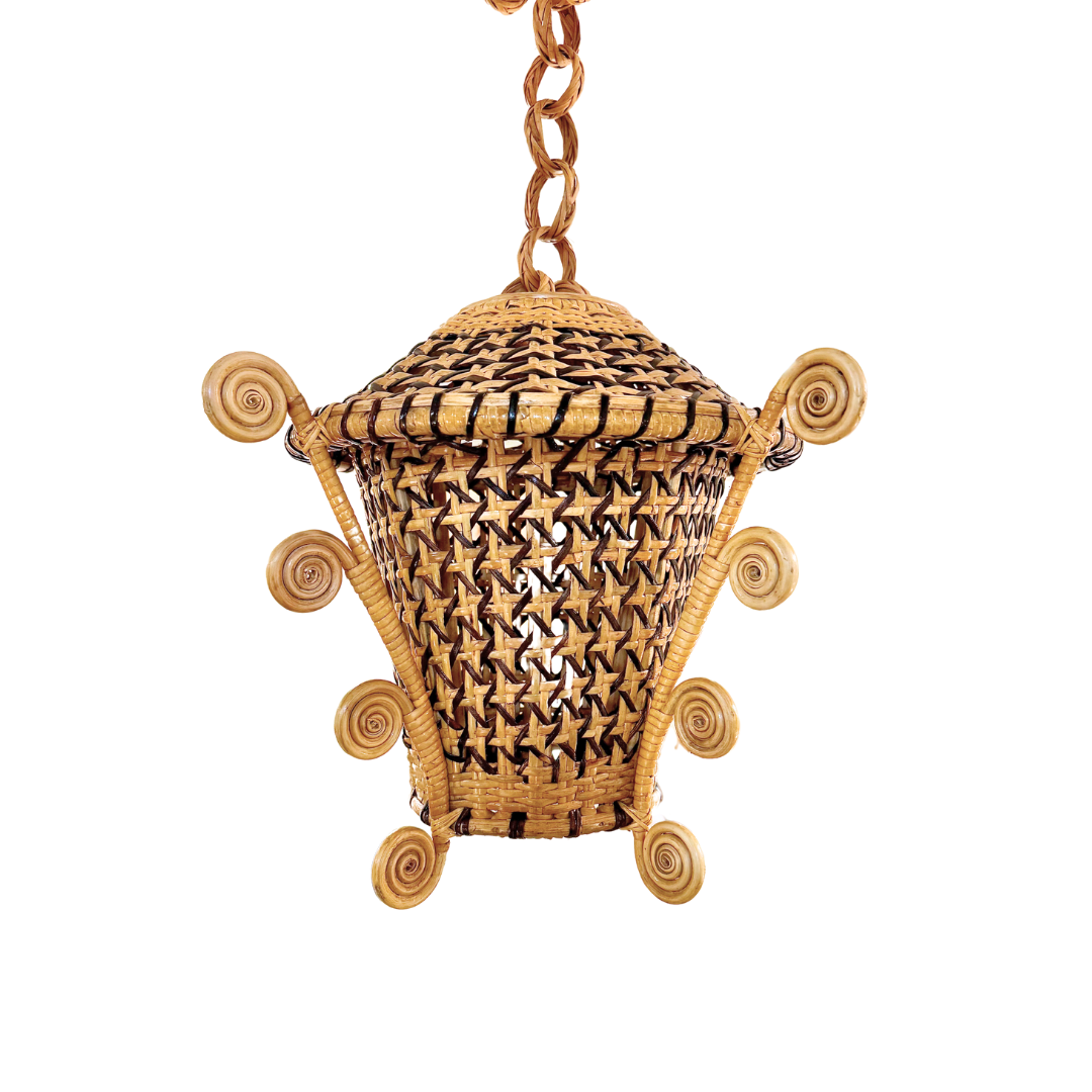 Whimsical Rattan Lantern