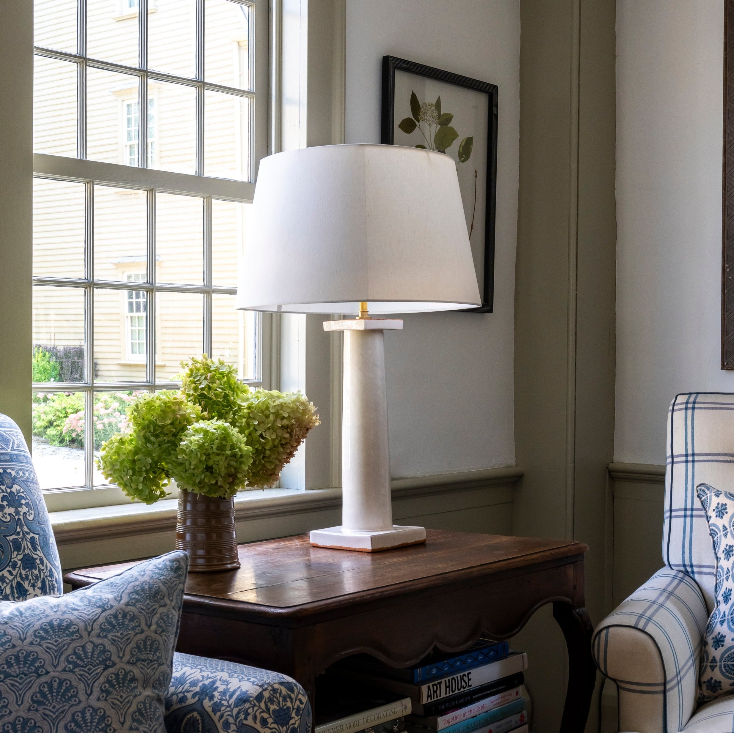 Rounded Square Linen Lampshade in Off-White