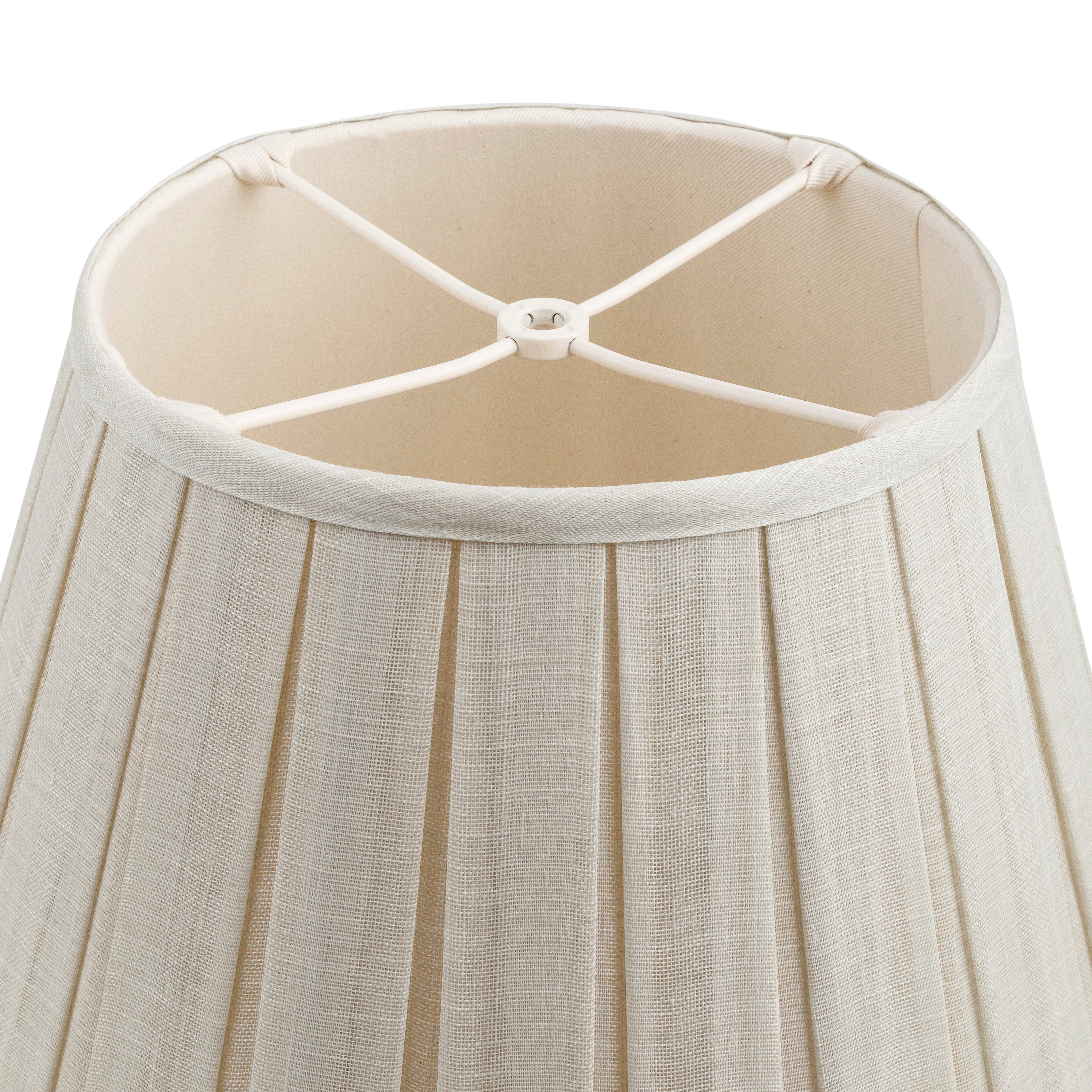 Fermoie Lampshade - Moire Linen in Cream - Box Pleat - Newport Lamp & Shade Company