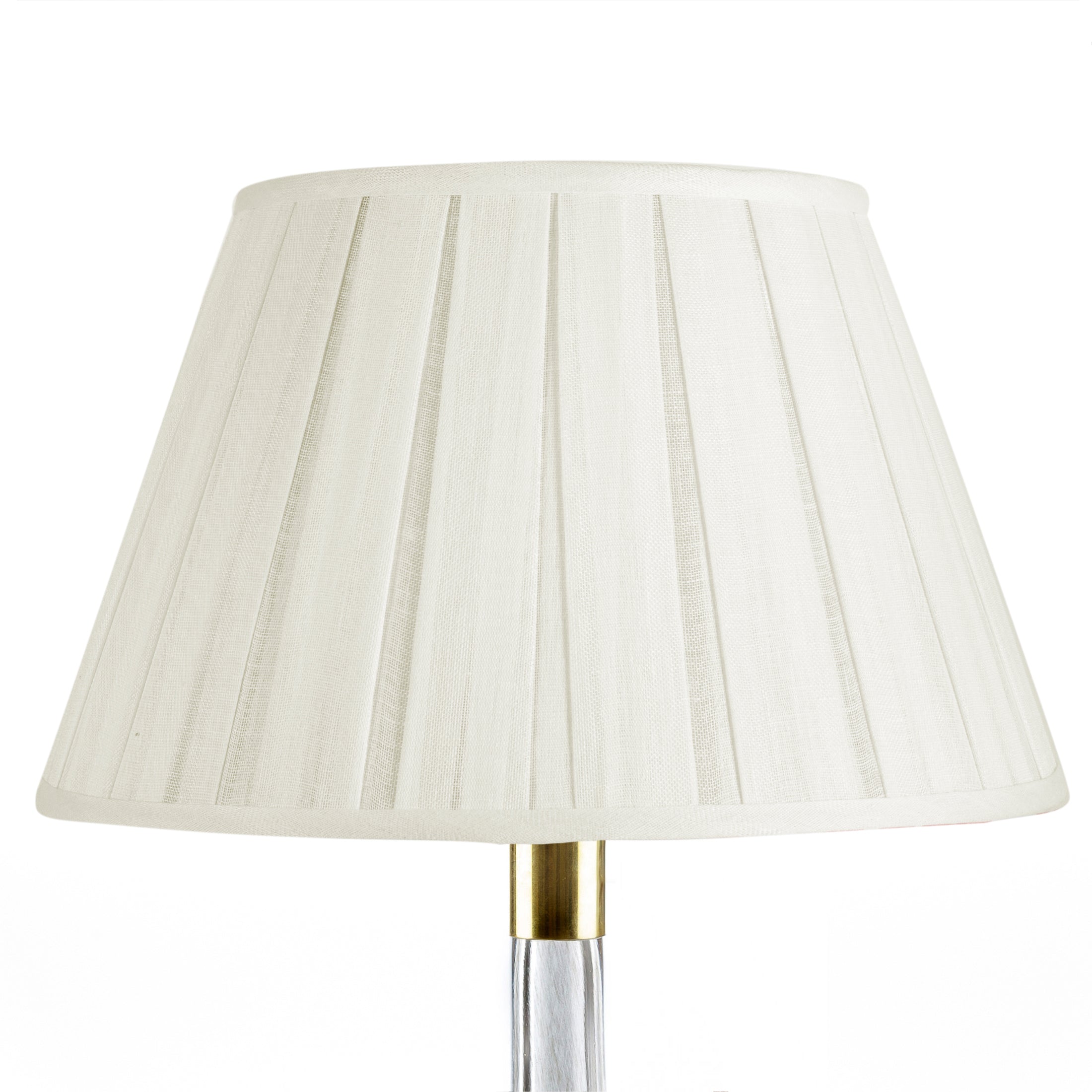 Fermoie Lampshade - Plain Linen in Ivory - Box Pleat - Newport Lamp & Shade Company