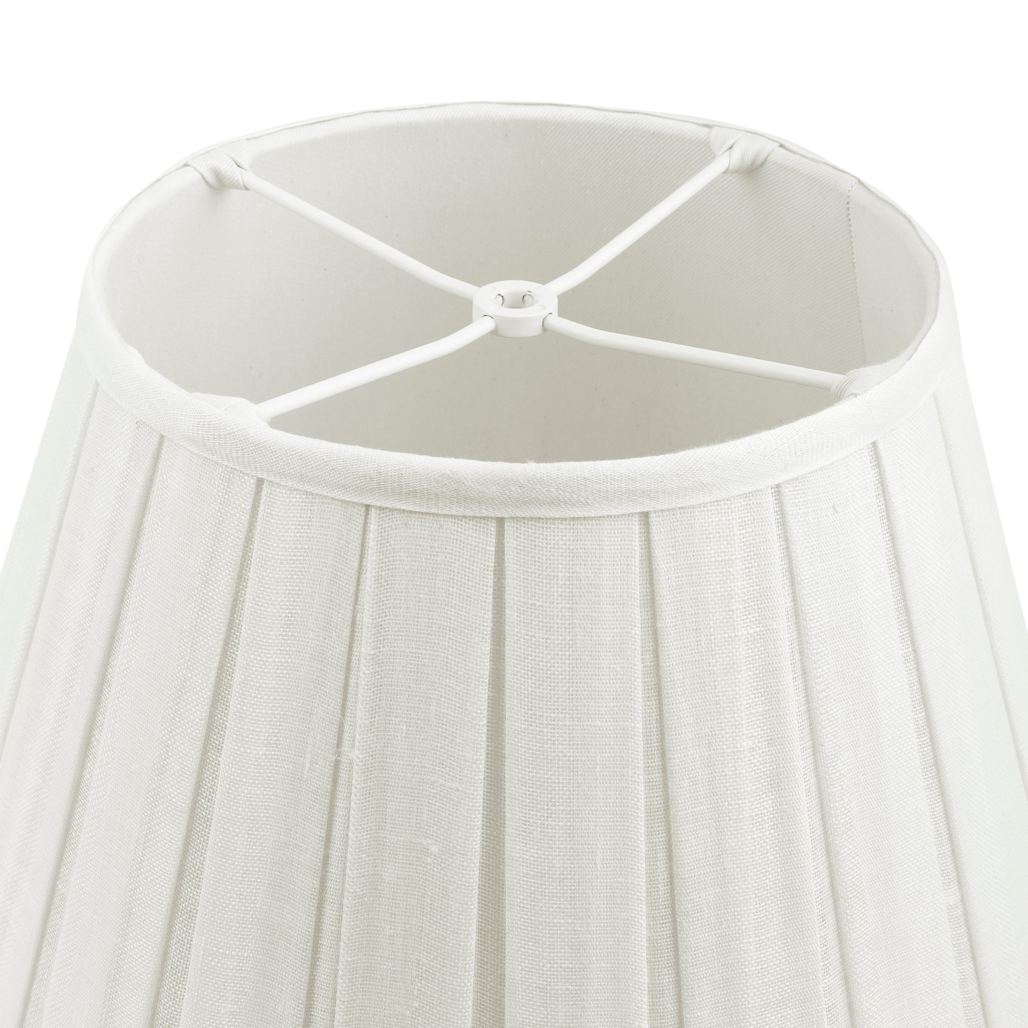 Fermoie Lampshade - Plain Linen in Ivory - Box Pleat - Newport Lamp & Shade Company