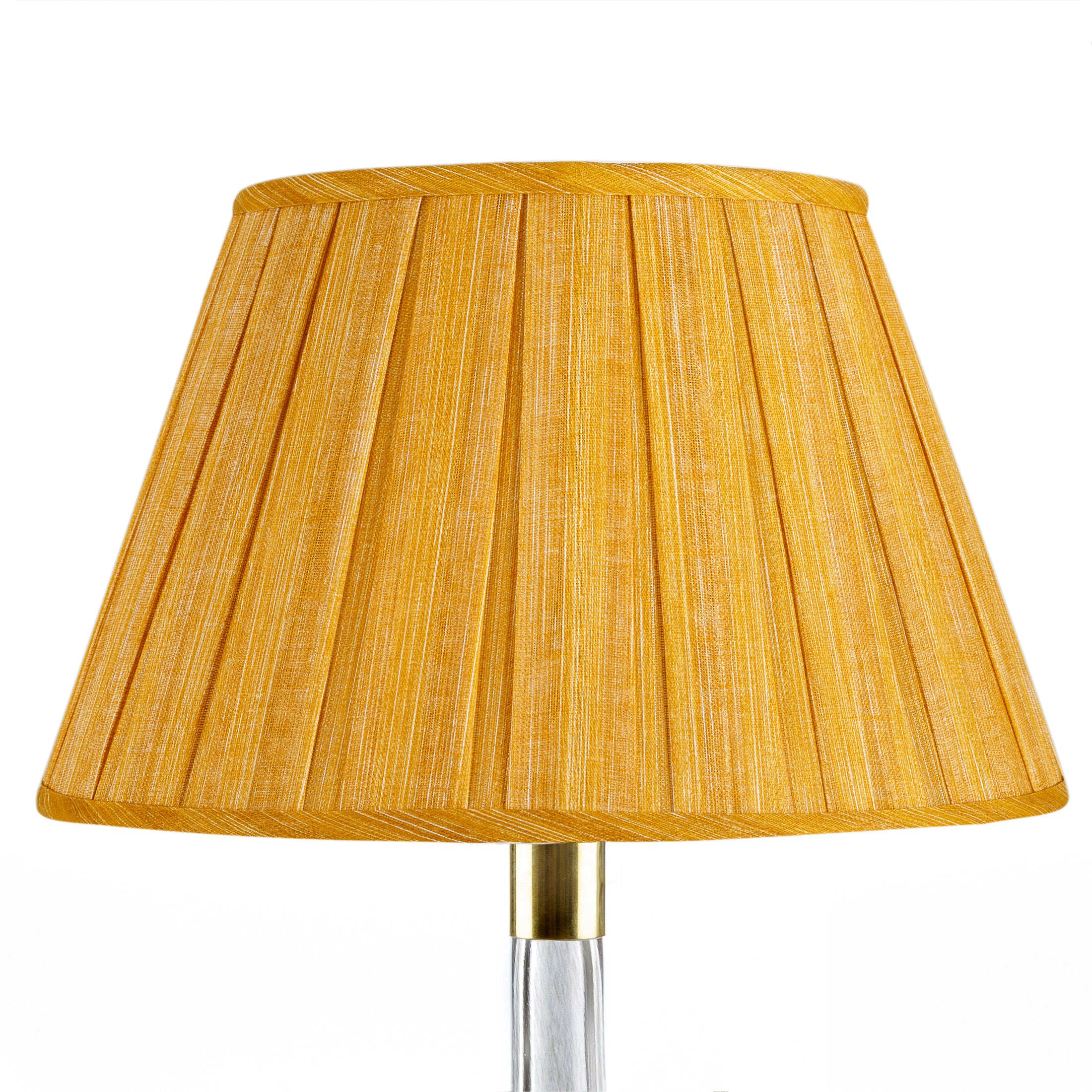 Fermoie Lampshade - Plain Linen in Club Yellow - Box Pleat - Newport Lamp & Shade Company