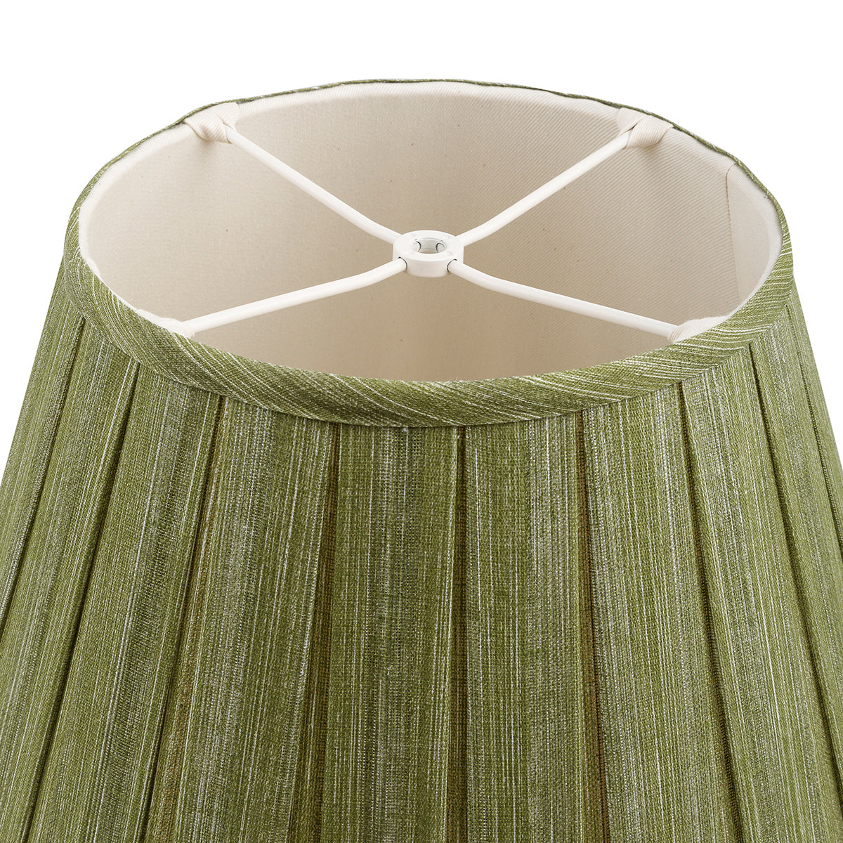 Fermoie Lampshade - Plain Linen in Kintyre Green - Box Pleat - Newport Lamp & Shade Company