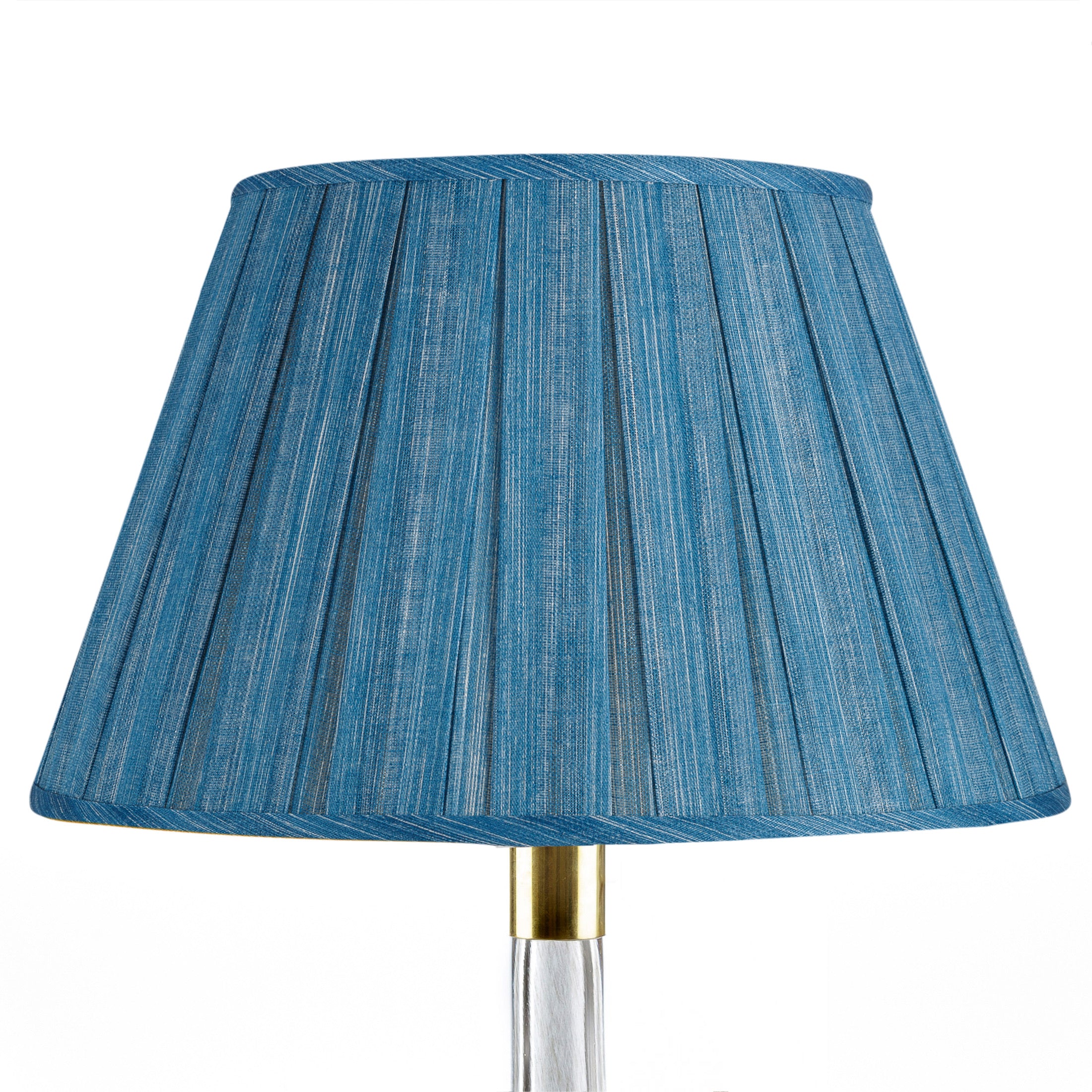 Fermoie Lampshade - Plain Linen in Sacre Bleu - Box Pleat - Newport Lamp & Shade Company
