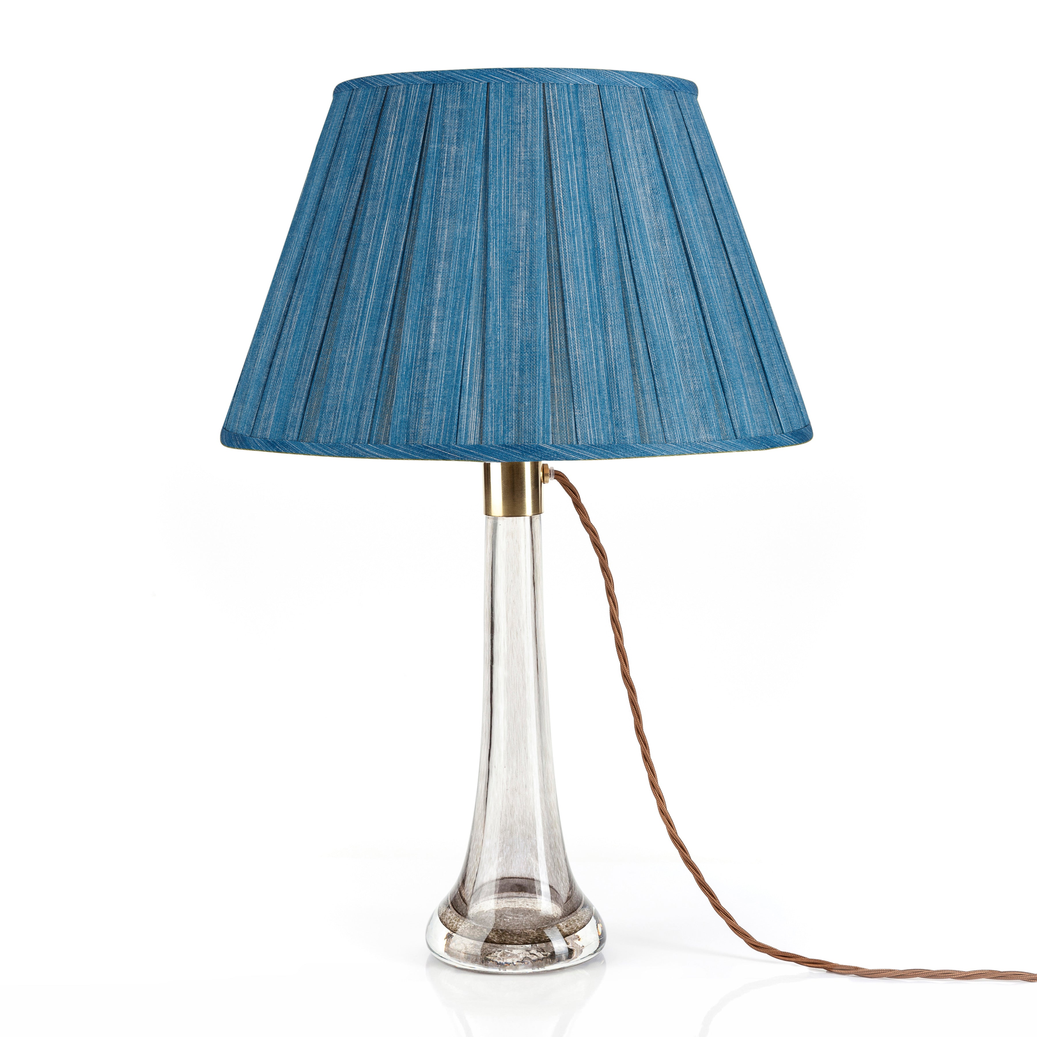 Fermoie Lampshade - Plain Linen in Sacre Bleu - Box Pleat - Newport Lamp & Shade Company