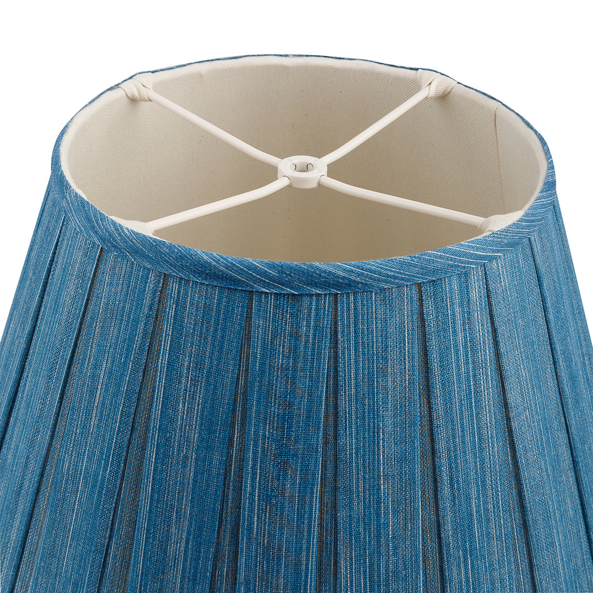 Fermoie Lampshade - Plain Linen in Sacre Bleu - Box Pleat - Newport Lamp & Shade Company