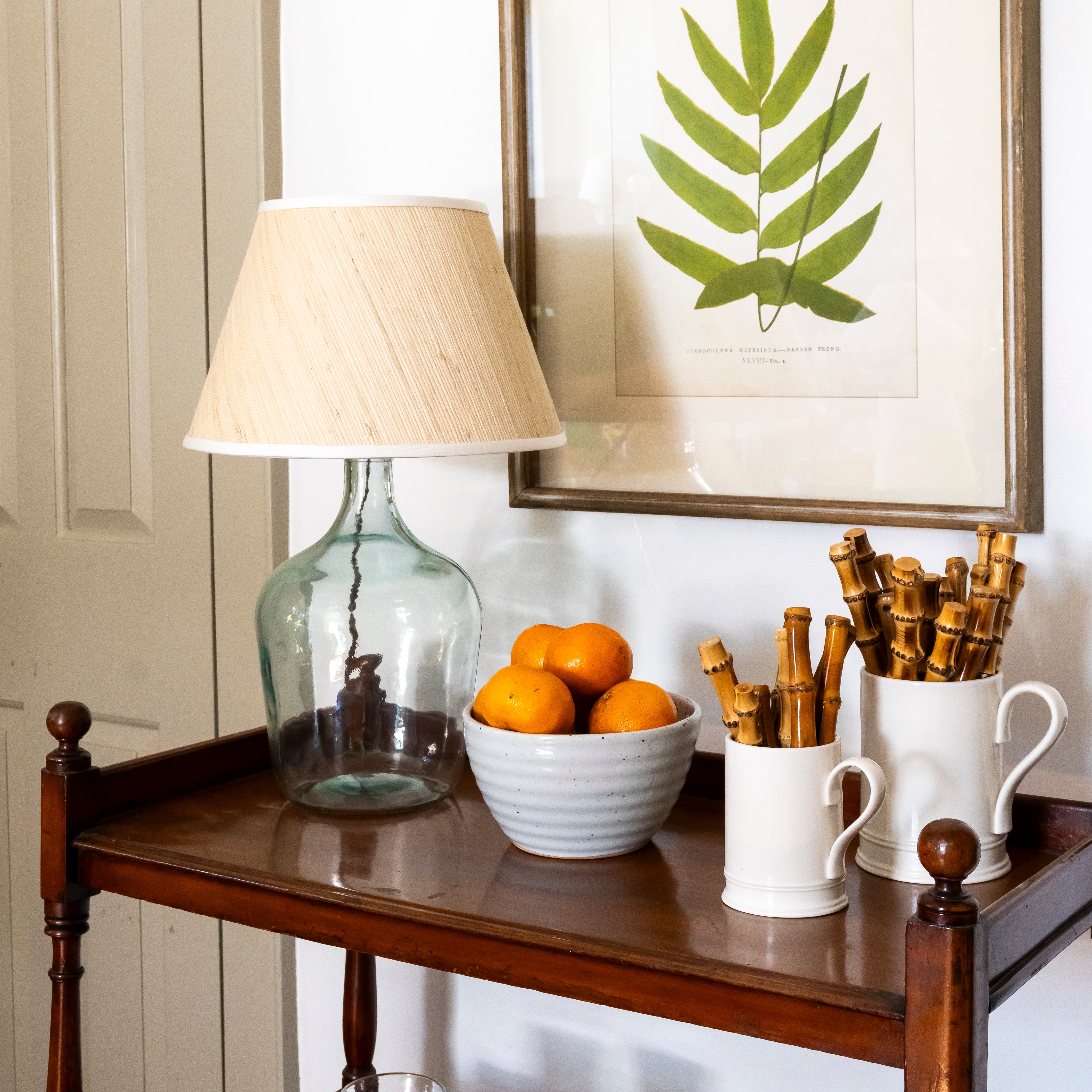 A Recycled Glass Bottle, Now Mounted as a Table Lamp