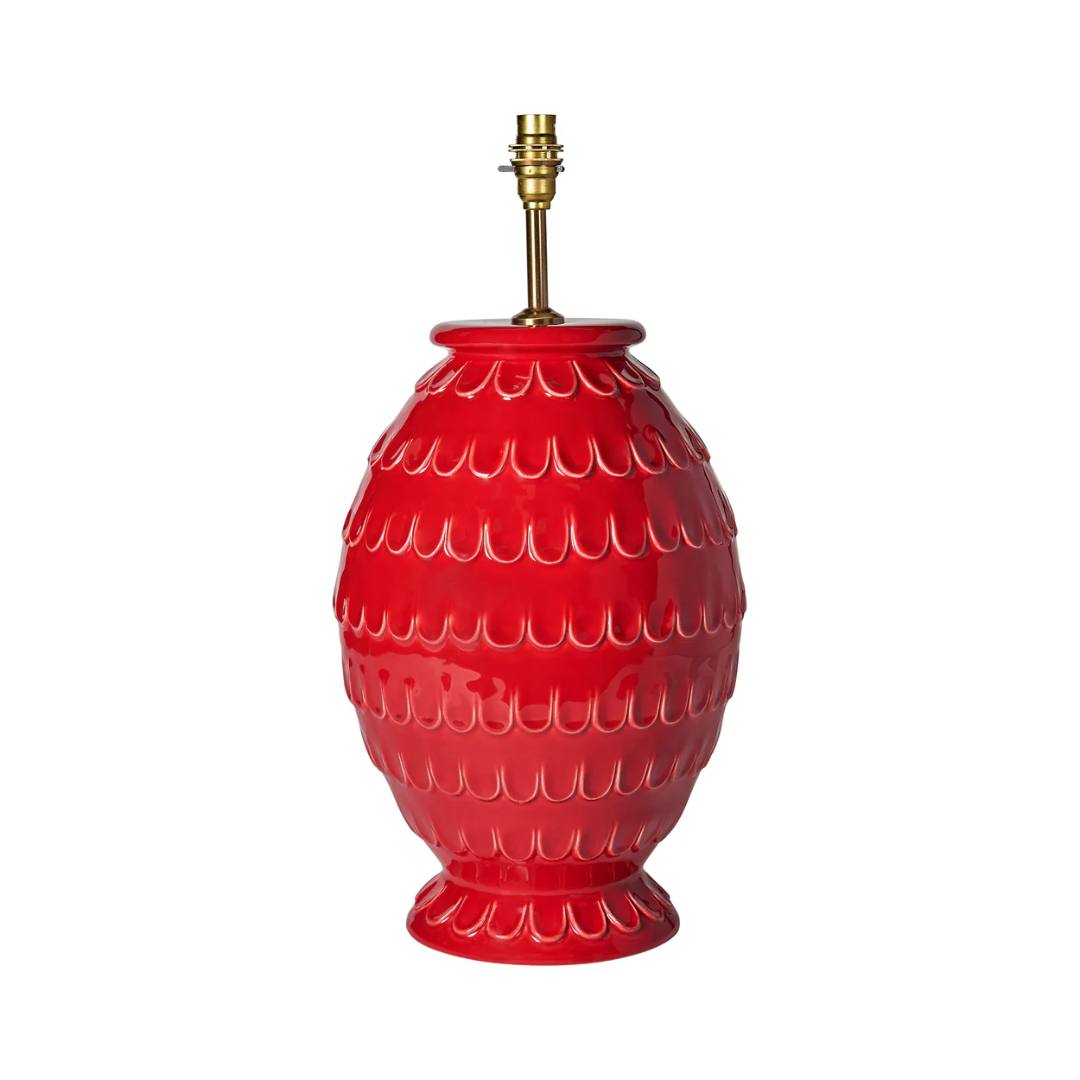 Tamera Ceramic Lamp Base in Red by Penny Morrison