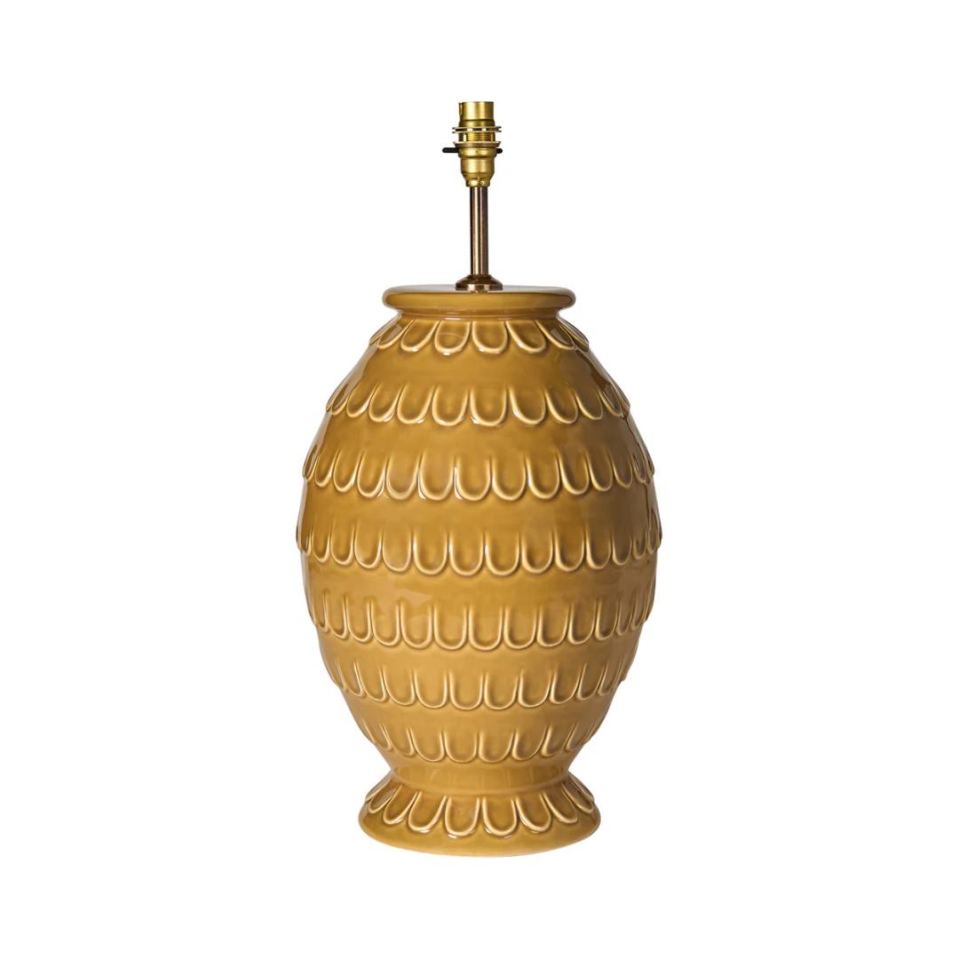 Tamera Ceramic Lamp Base in Mustard by Penny Morrison