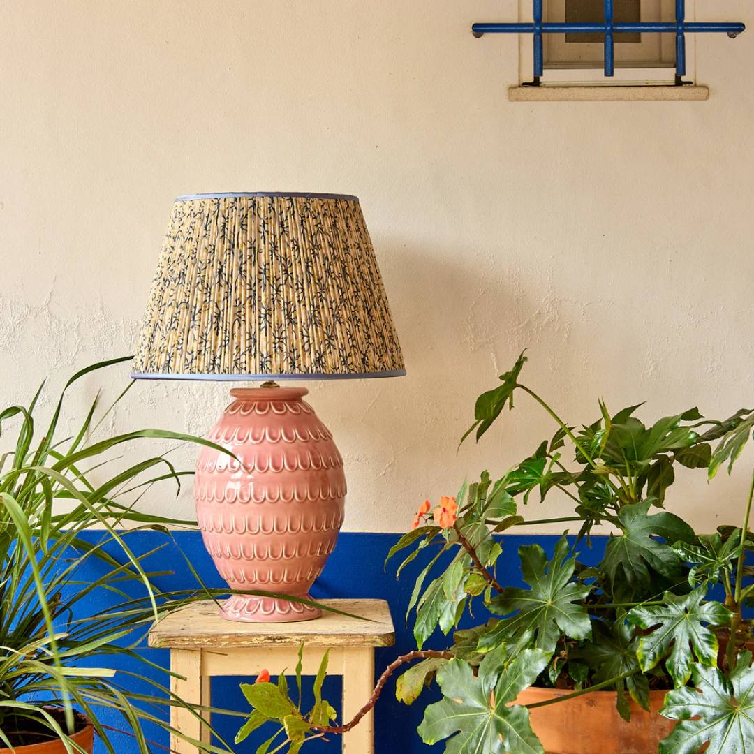 Tamera Ceramic Lamp Base in Pink by Penny Morrison