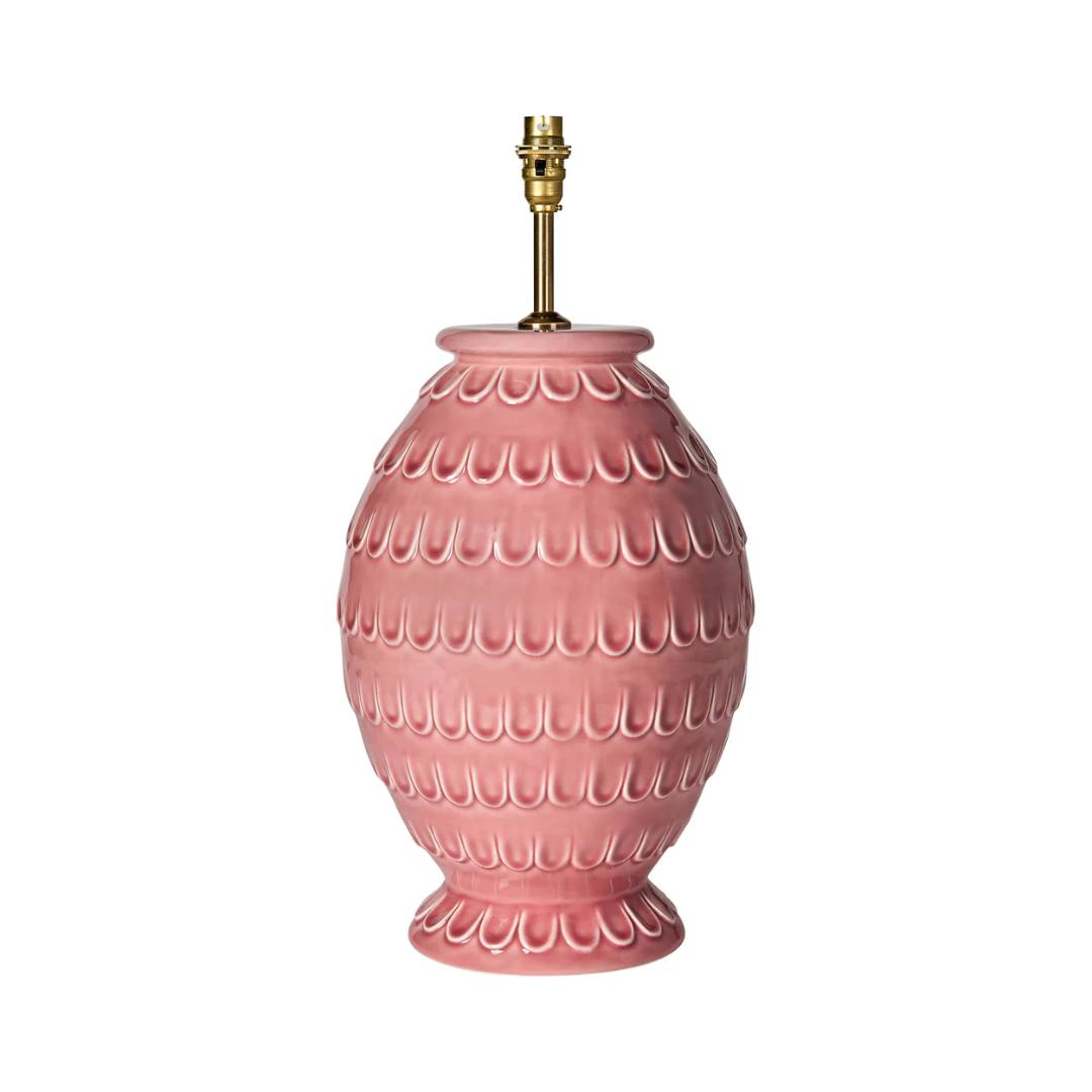 Tamera Ceramic Lamp Base in Pink by Penny Morrison