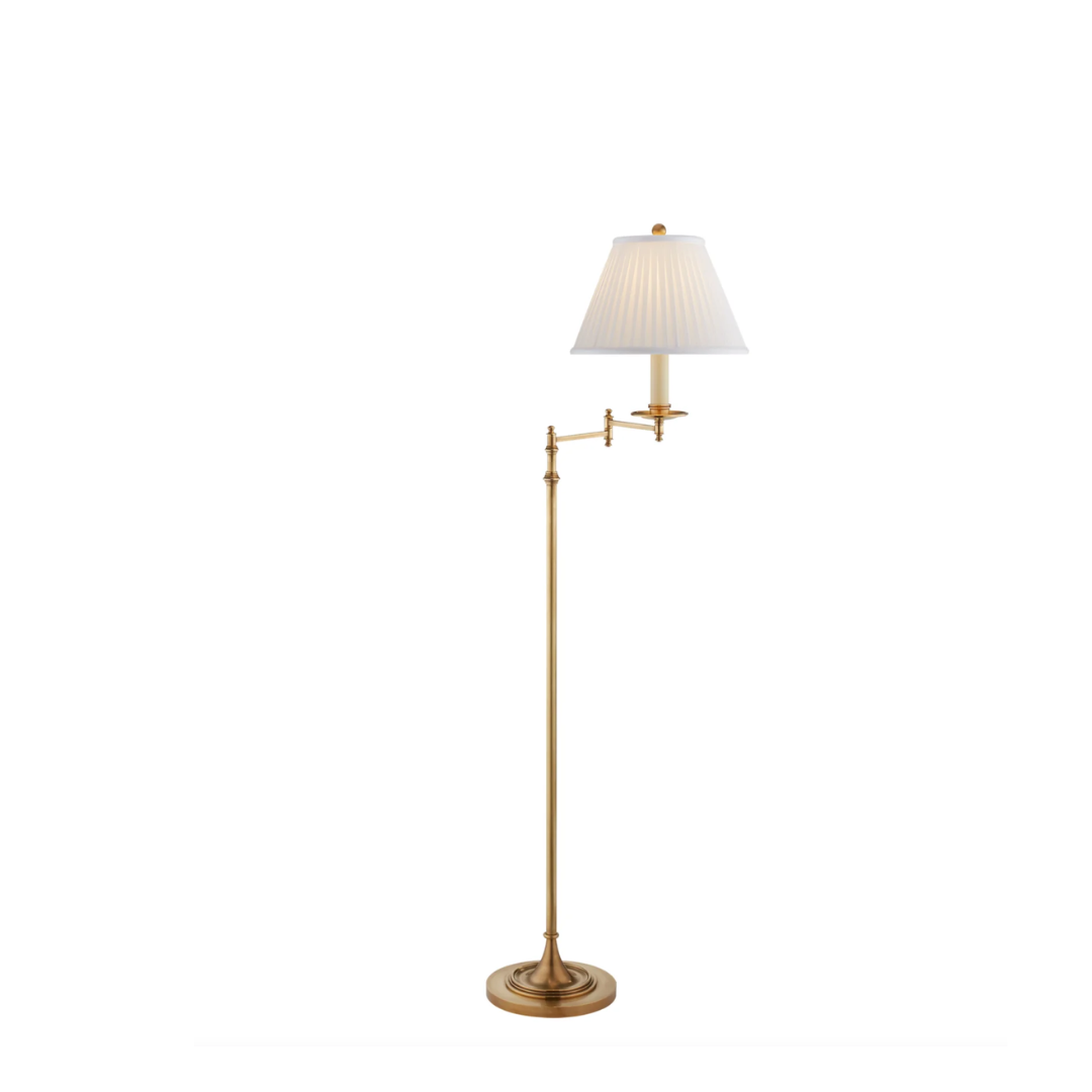 Dorchester Floor Lamp in Antique-Burnished Brass Finish