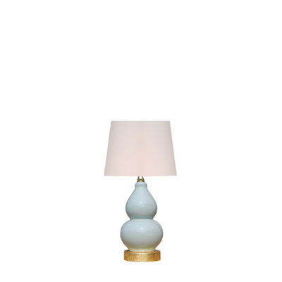 Mini Double Gourd Table Lamp in Light Blue | Newport Lamp And Shade | Located in Newport, RI