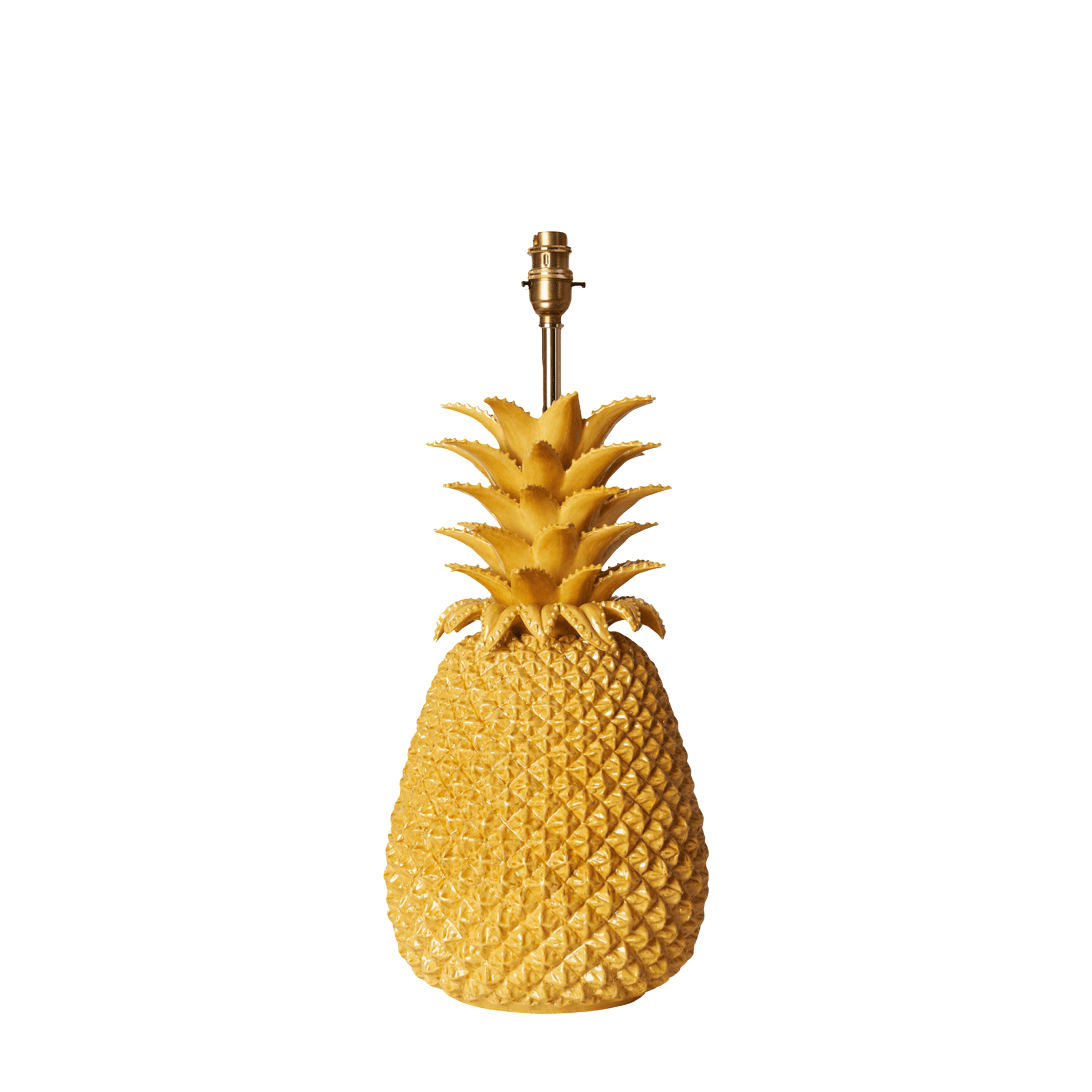 Mustard Pineapple Ceramic Table Lamp by Penny Morrison | Newport Lamp And Shade | Located in Newport, RI