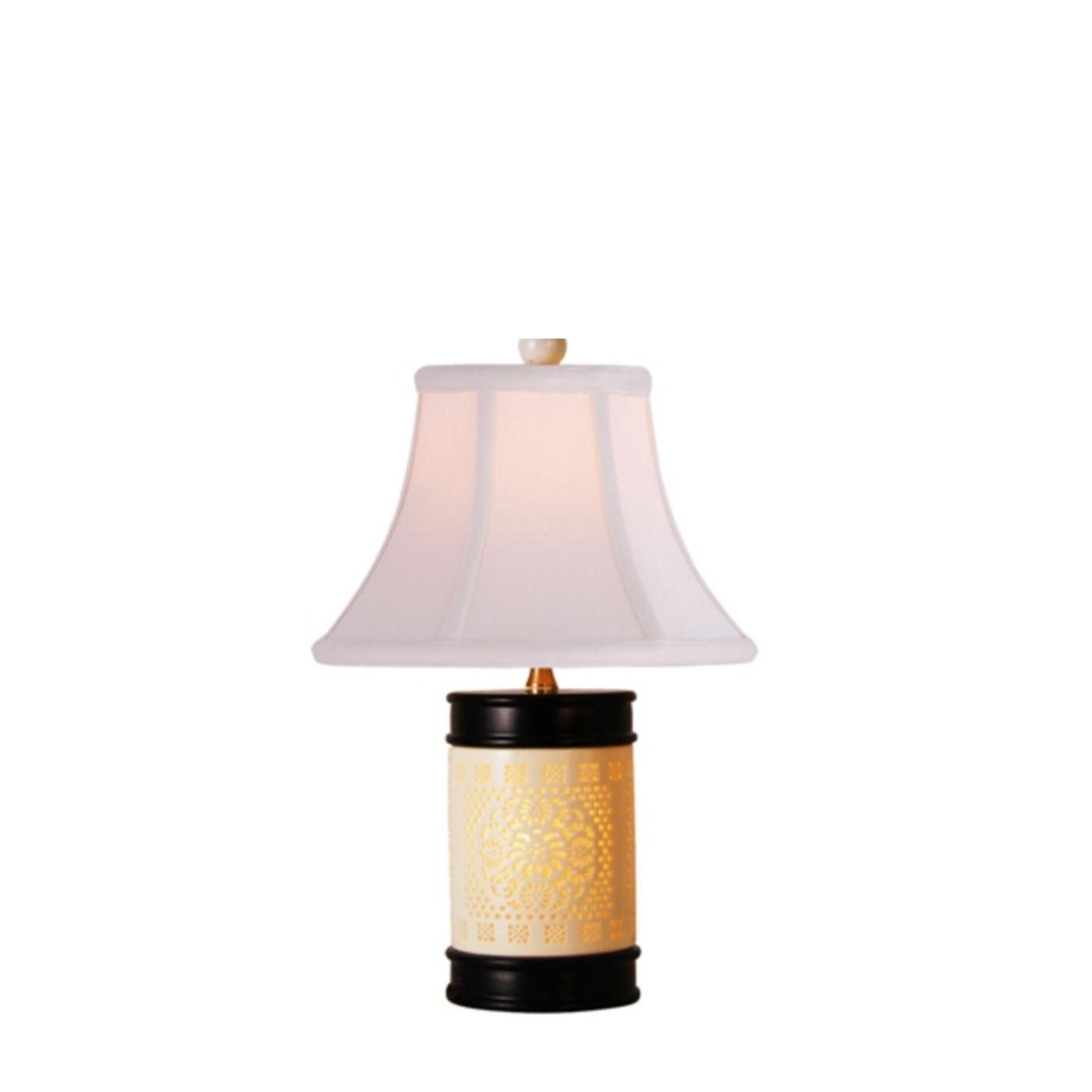 Pierced Bone China Mini Night Light Lamp | Newport Lamp And Shade | Located in Newport, RI