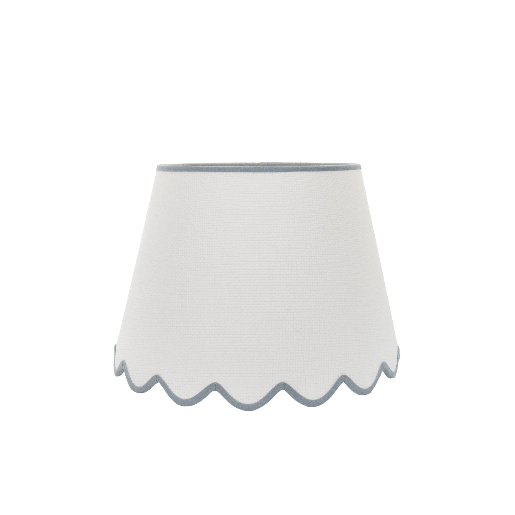 Scalloped Grasscloth Lampshade with Blue Trim at $180.00 | Newport Lamp ...