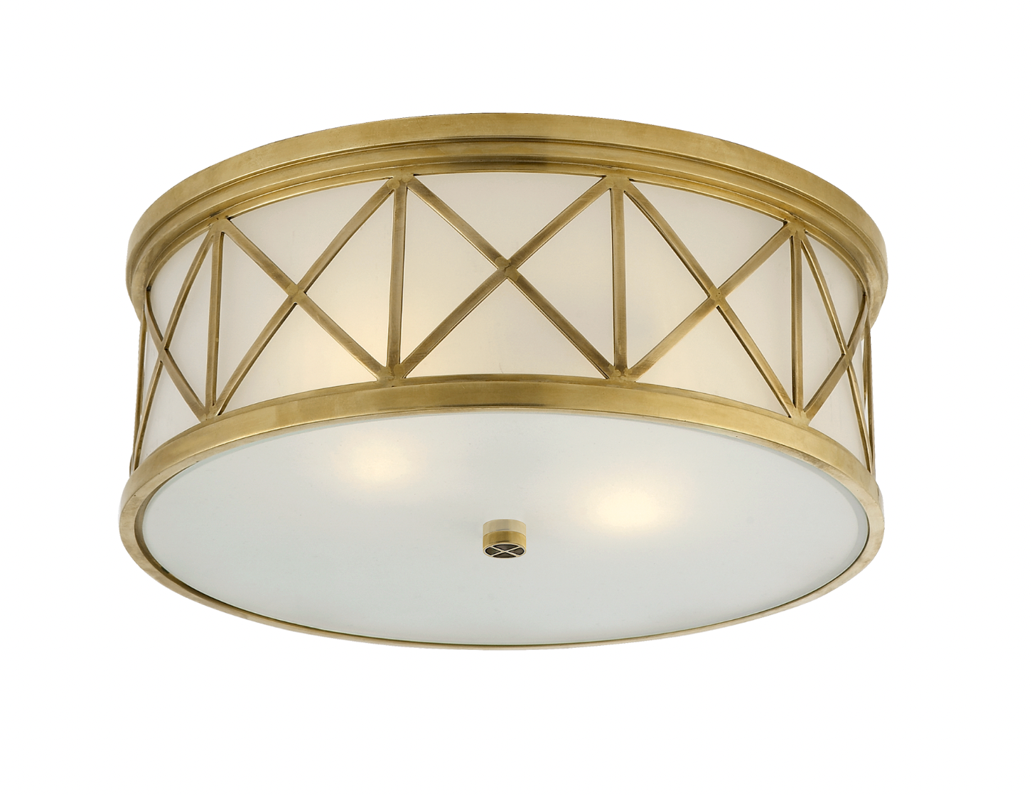 Montpelier Large Flush Mount in Antique Brass by Visual Comfort Item SK 4011HAB-FG | Newport Lamp And Shade | Located in Newport, RI