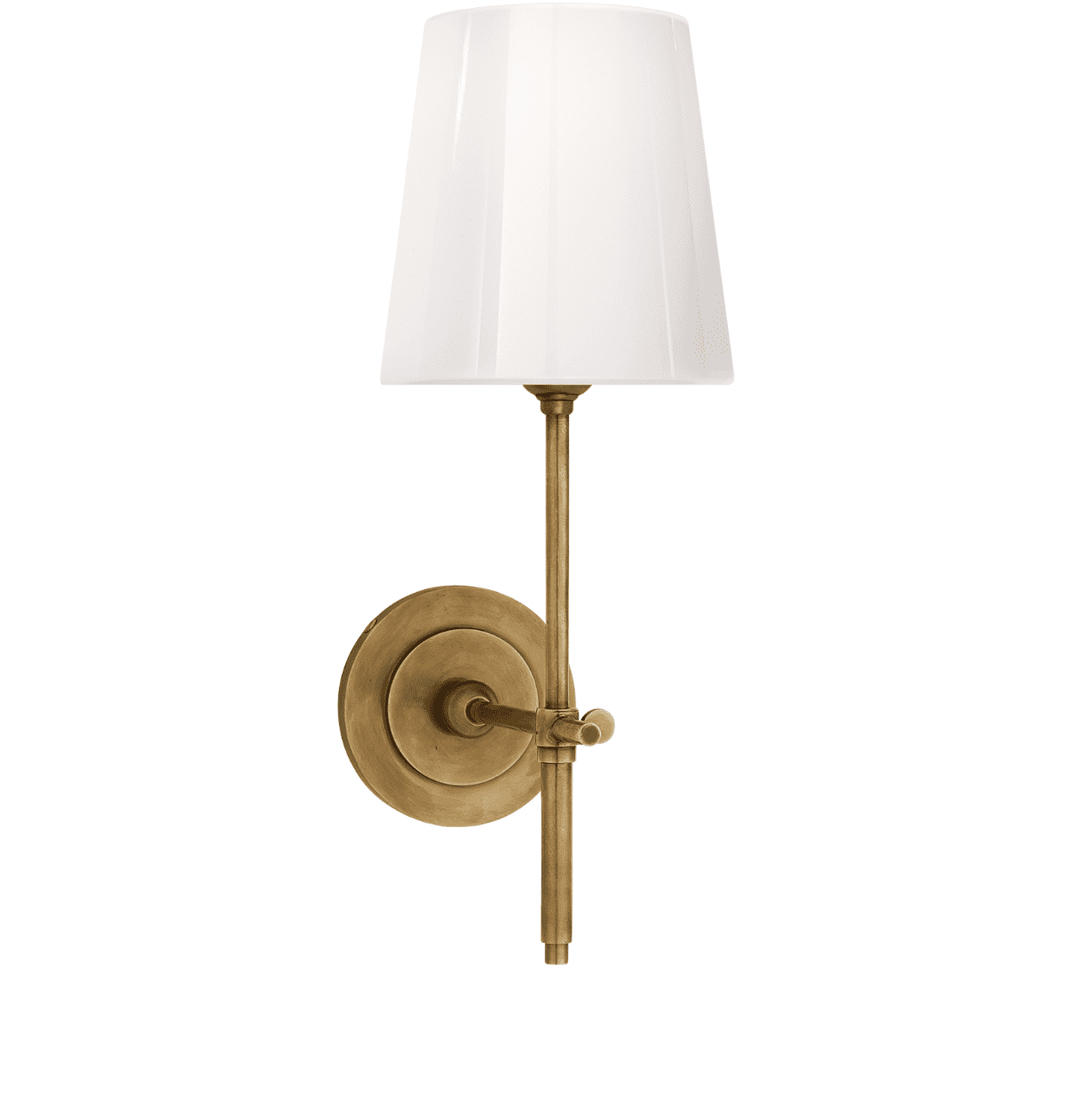 Bryant Scone in Antique Brass with White Glass Shade by Visual Comfort Item TOB 2022HAB-WG | Newport Lamp And Shade | Located in Newport, RI