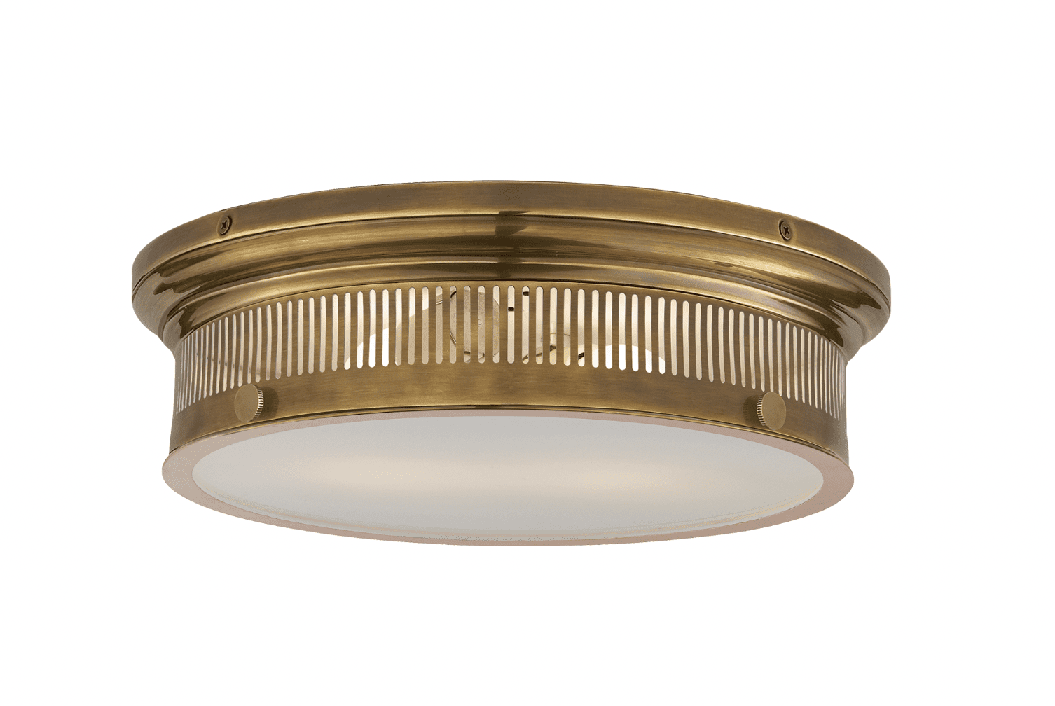 Alderly Flush Mount in Antique Brass by Visual Comfort Item CHC 4392AB-WG | Newport Lamp And Shade | Located in Newport, RI