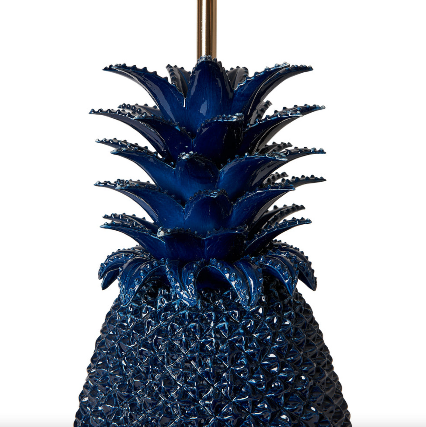 Indigo Pineapple Ceramic Table Lamp by Penny Morrison | Newport Lamp And Shade | Located in Newport, RI