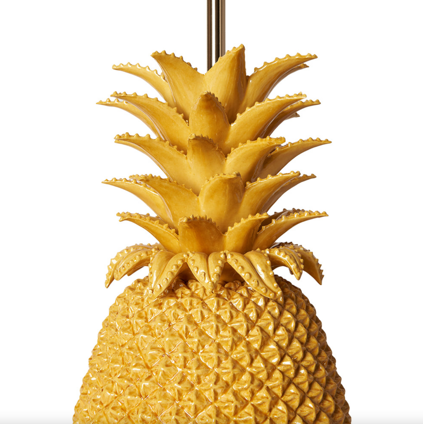 Mustard Pineapple Ceramic Table Lamp by Penny Morrison | Newport Lamp And Shade | Located in Newport, RI