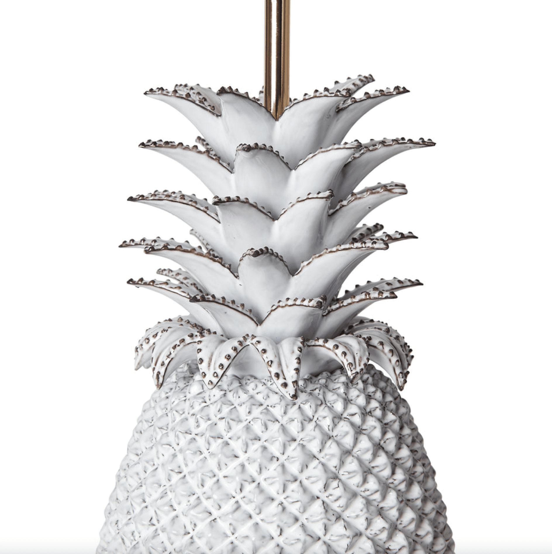 White Pineapple Ceramic Table Lamp by Penny Morrison | Newport Lamp And Shade | Located in Newport, RI