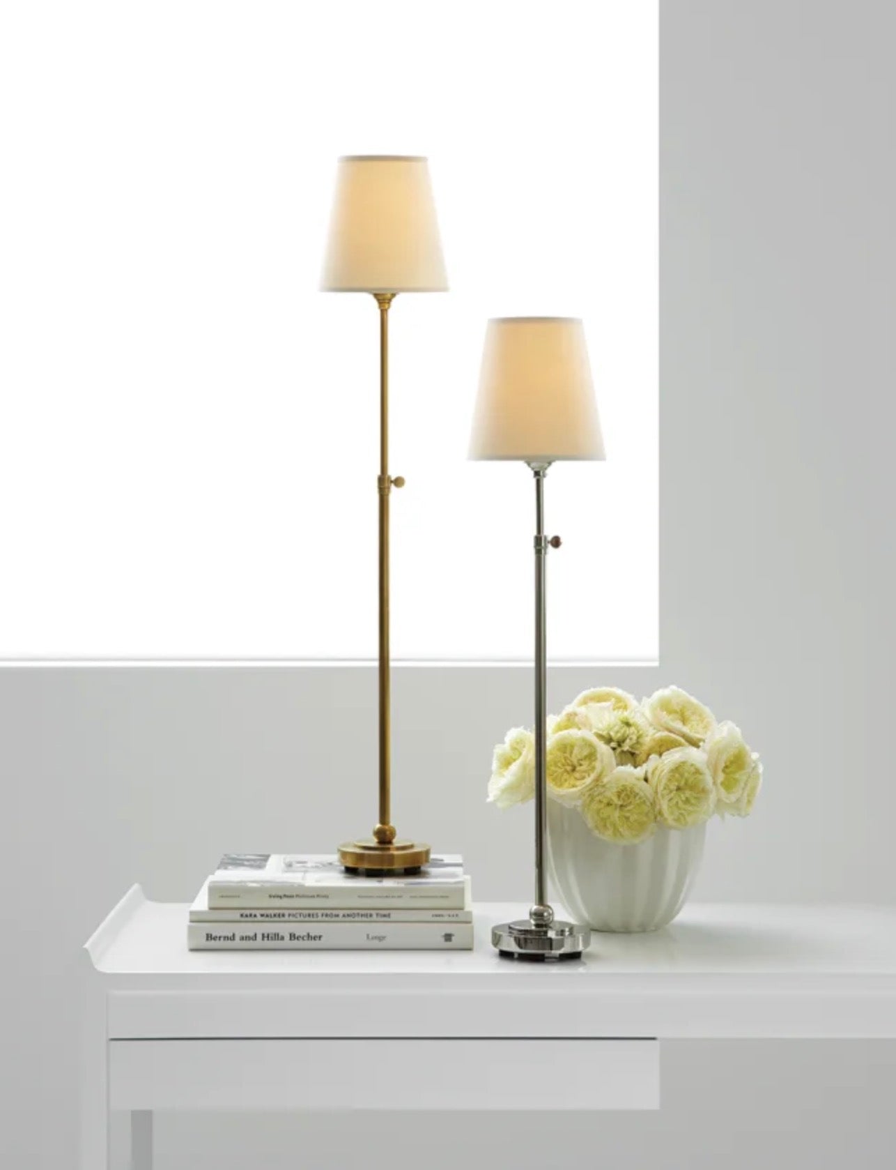 Bryant Table Lamp in Hand-Rubbed Antique Brass with Natural Paper Shade -  Designer's Studio