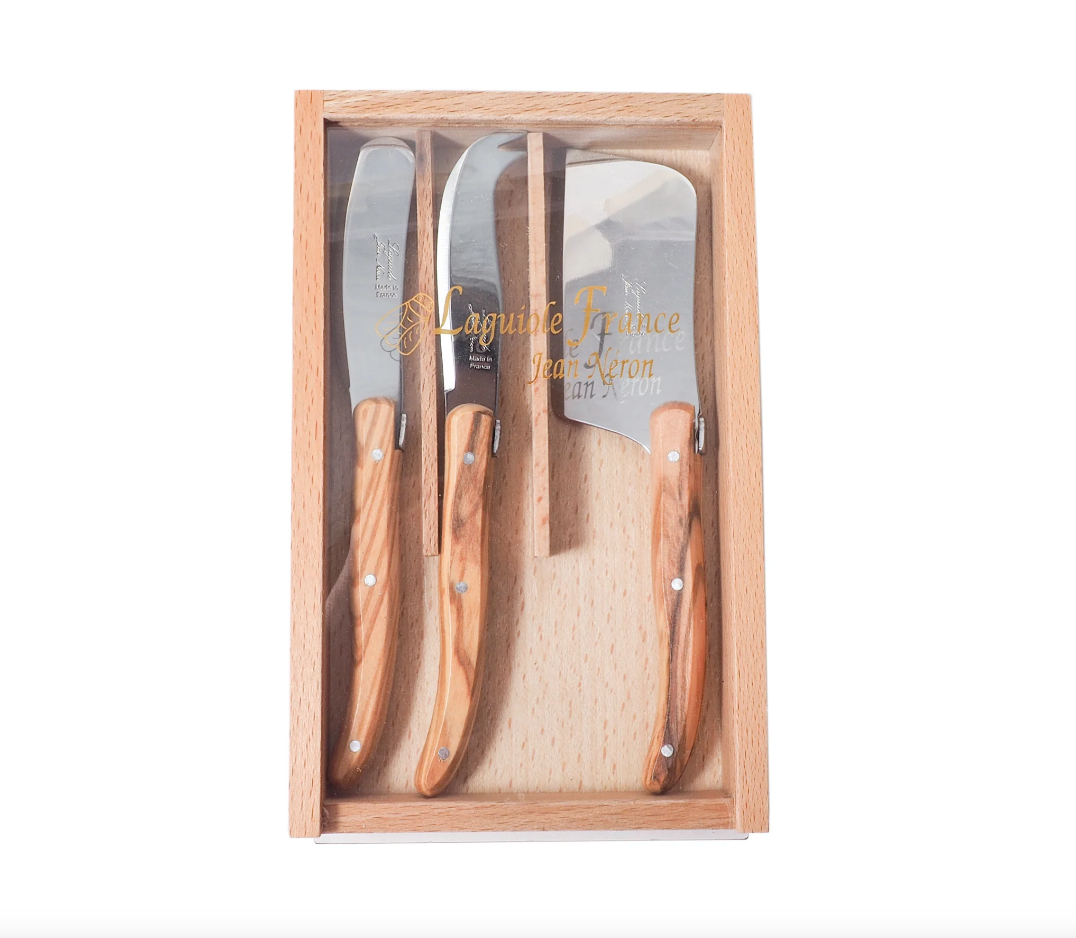 Laguiole Cheese Knife Set in Wooden Box | Newport Lamp And Shade | Located in Newport, RI