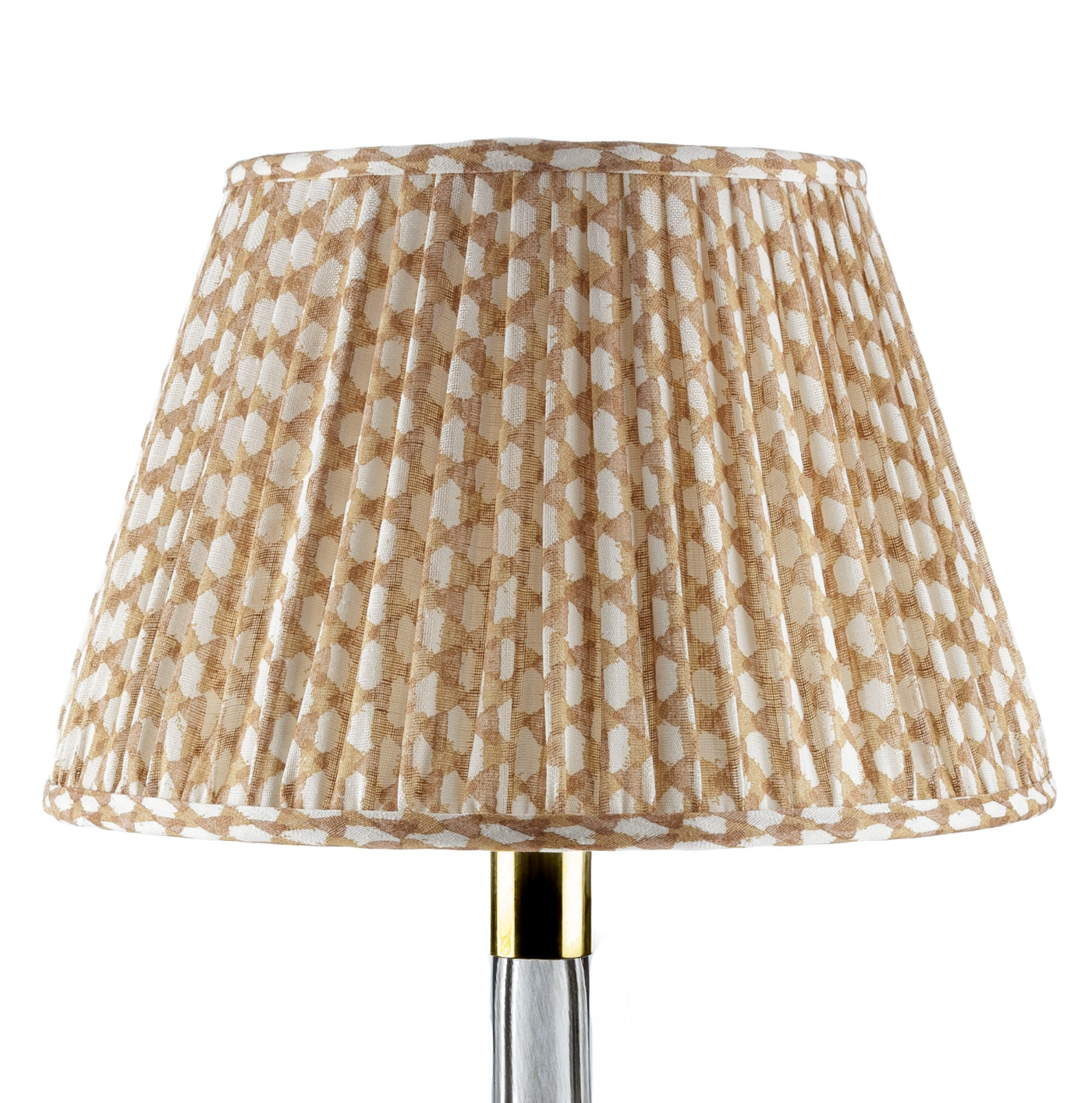 20" Fermoie Lampshade in Nut Brown Wicker | Newport Lamp And Shade | Located in Newport, RI