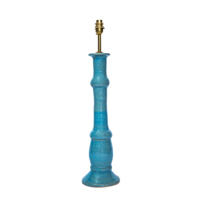 Blue Candlestick Ceramic Table Lamp by Penny Morrison | Newport Lamp And Shade | Located in Newport, RI