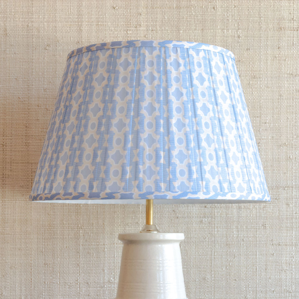 Spring Lampshade in Blue & Tan | Newport Lamp And Shade | Located in Newport, RI