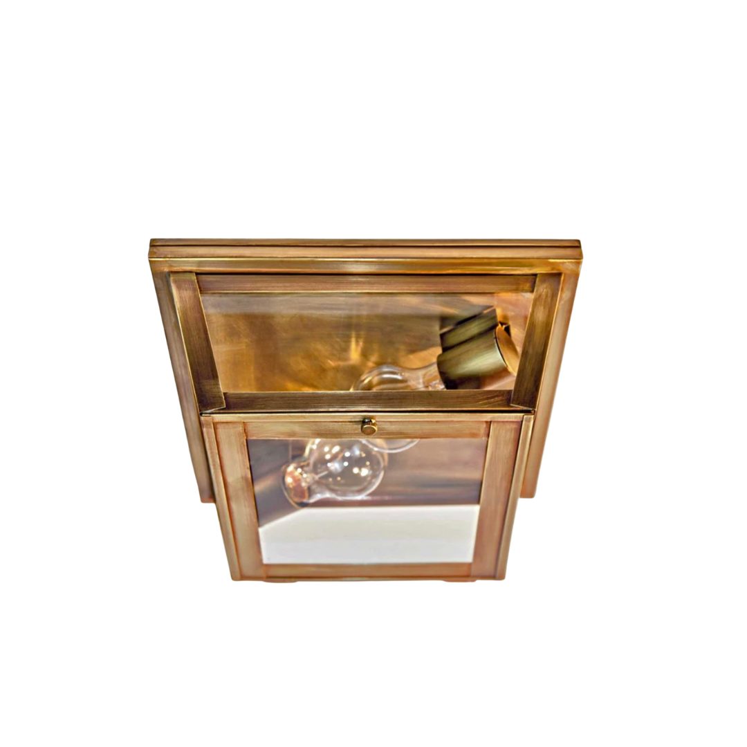 11" Flush Ceiling Light 4204 in Dark Antique Brass Finish and Clear Glass by Northeast Lantern