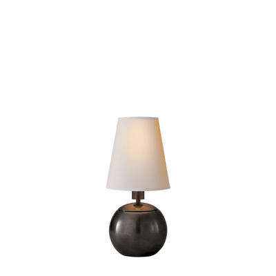 Tiny Round Accent Table Lamp in Bronze | Newport Lamp And Shade | Located in Newport, RI