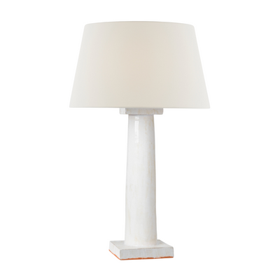 Colonne Large Balustrade Table Lamp in Glossy White Crackle | Newport Lamp And Shade | Located in Newport, RI