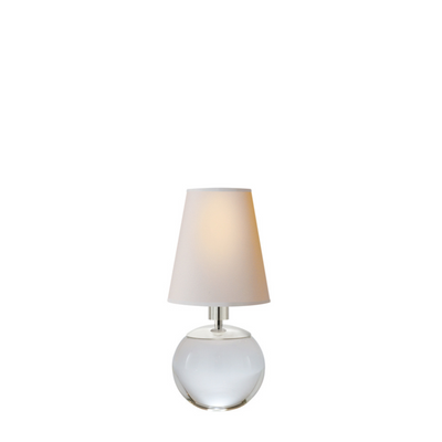 Tiny Round Accent Table Lamp in Crystal | Newport Lamp And Shade | Located in Newport, RI