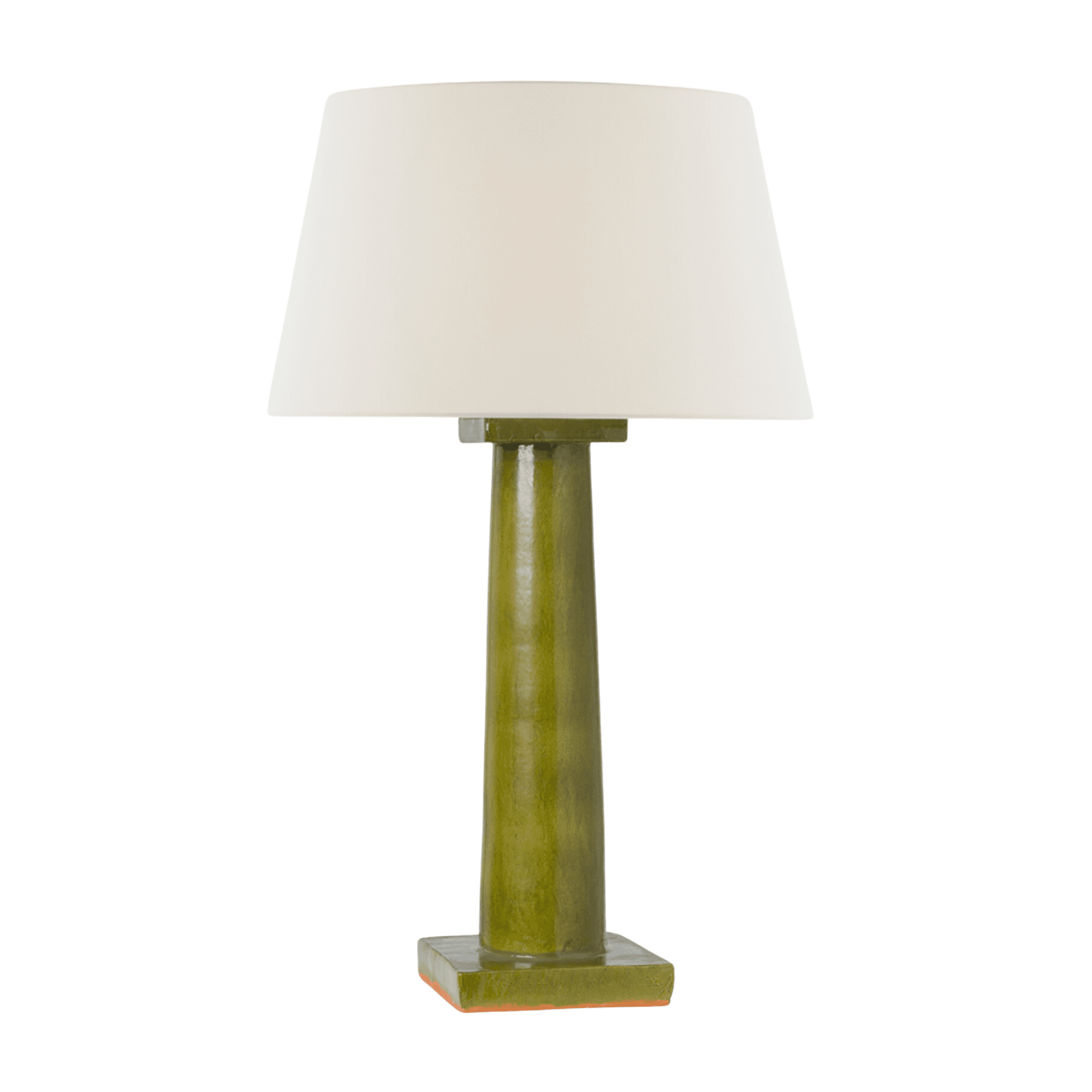 Colonne Large Balustrade Table Lamp in Moss Green | Newport Lamp And Shade | Located in Newport, RI