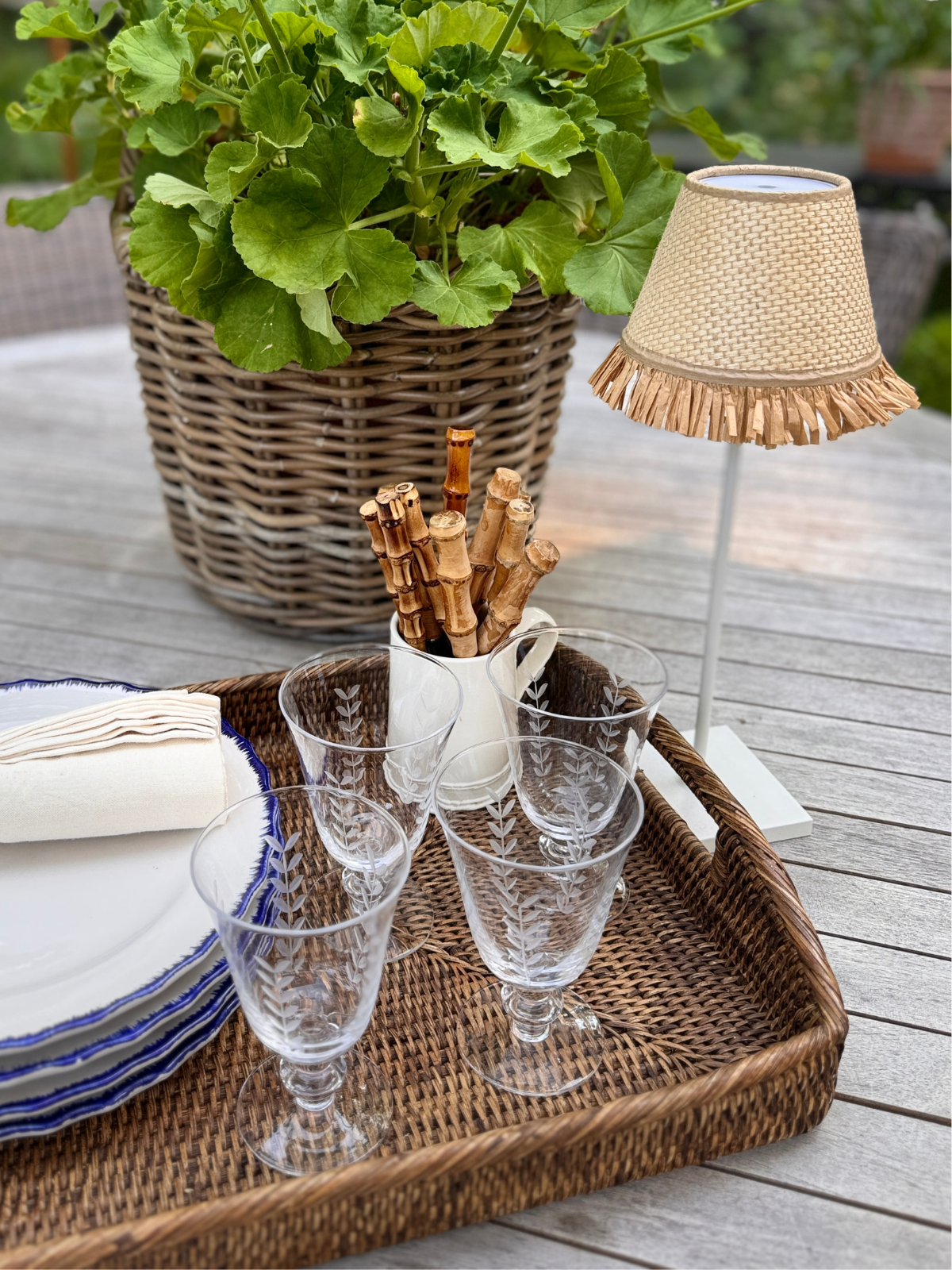 Whimsical Raffia Lampshade