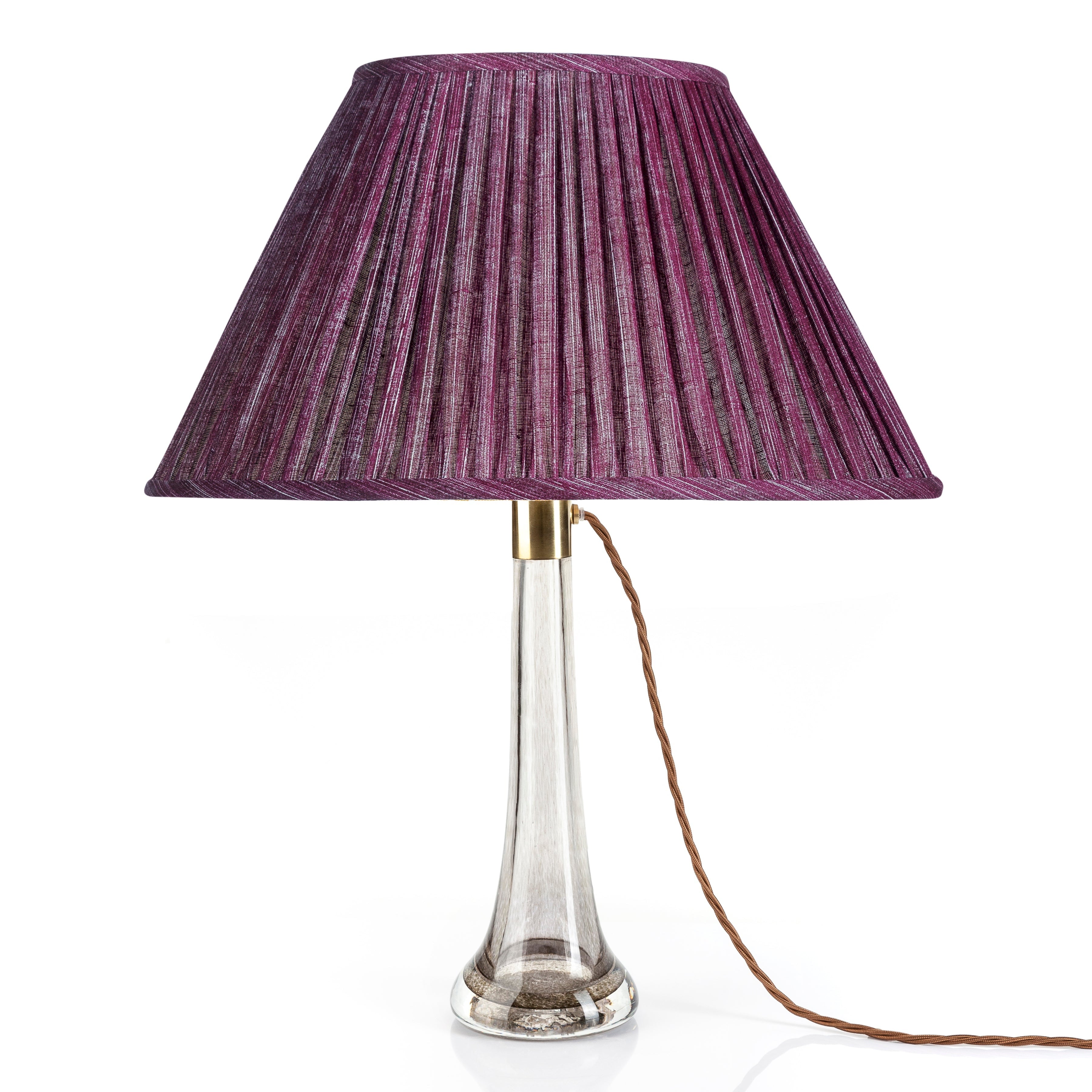 Oval Fermoie Lampshade - Plain Linen in Back To The Fuchsia | Newport Lamp And Shade | Located in Newport, RI