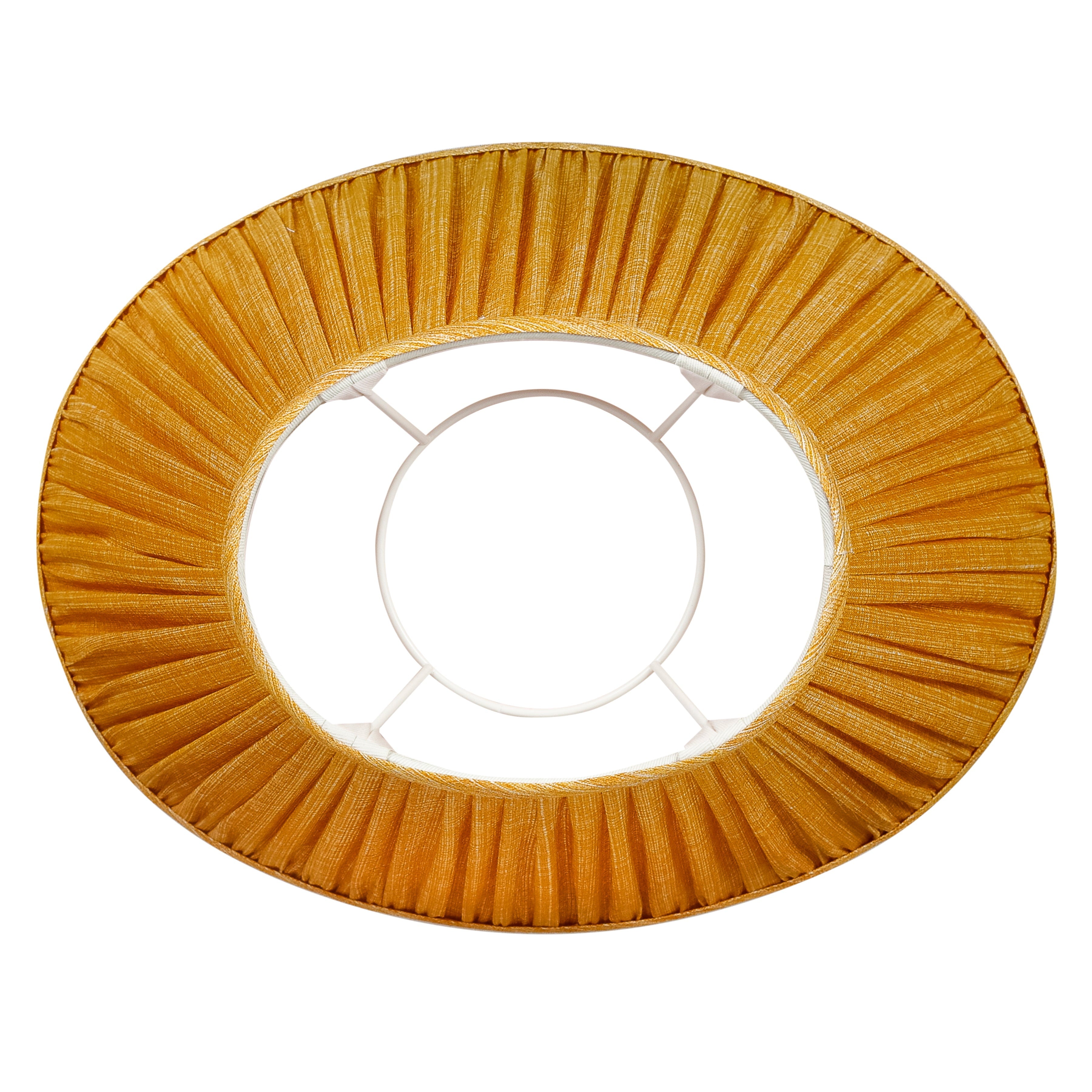 Oval Fermoie Lampshade - Plain Linen in Club Yellow | Newport Lamp And Shade | Located in Newport, RI