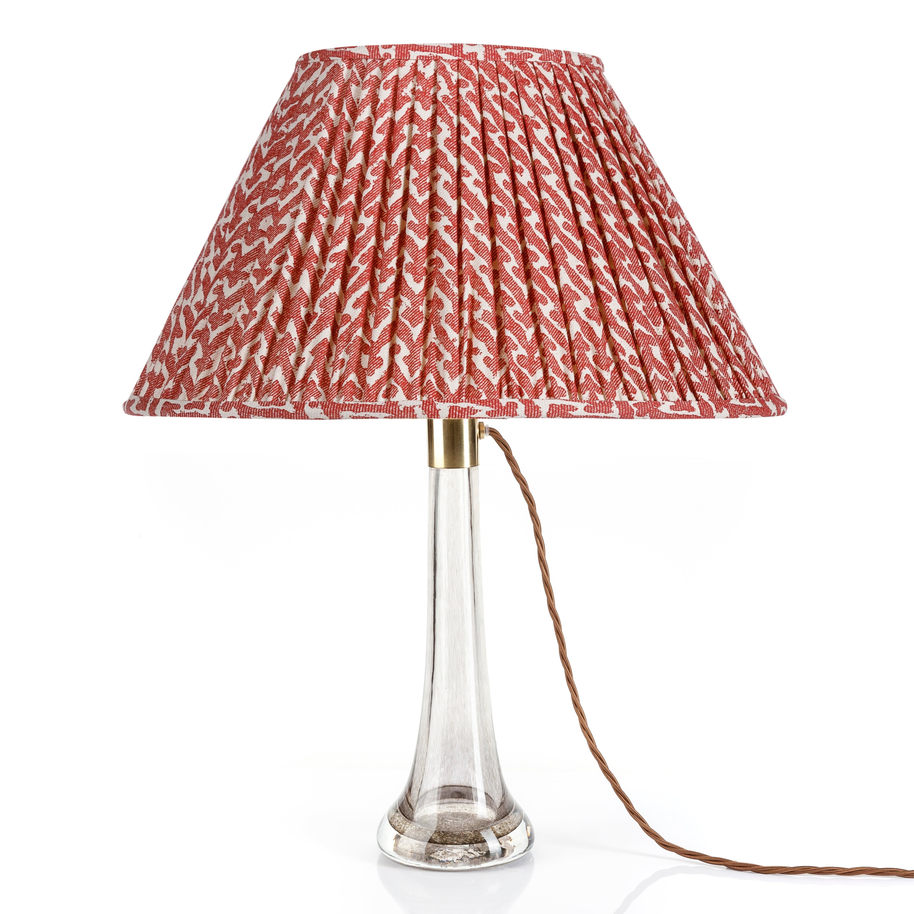 Oval Fermoie Lampshade - Rabanna in Red | Newport Lamp And Shade | Located in Newport, RI