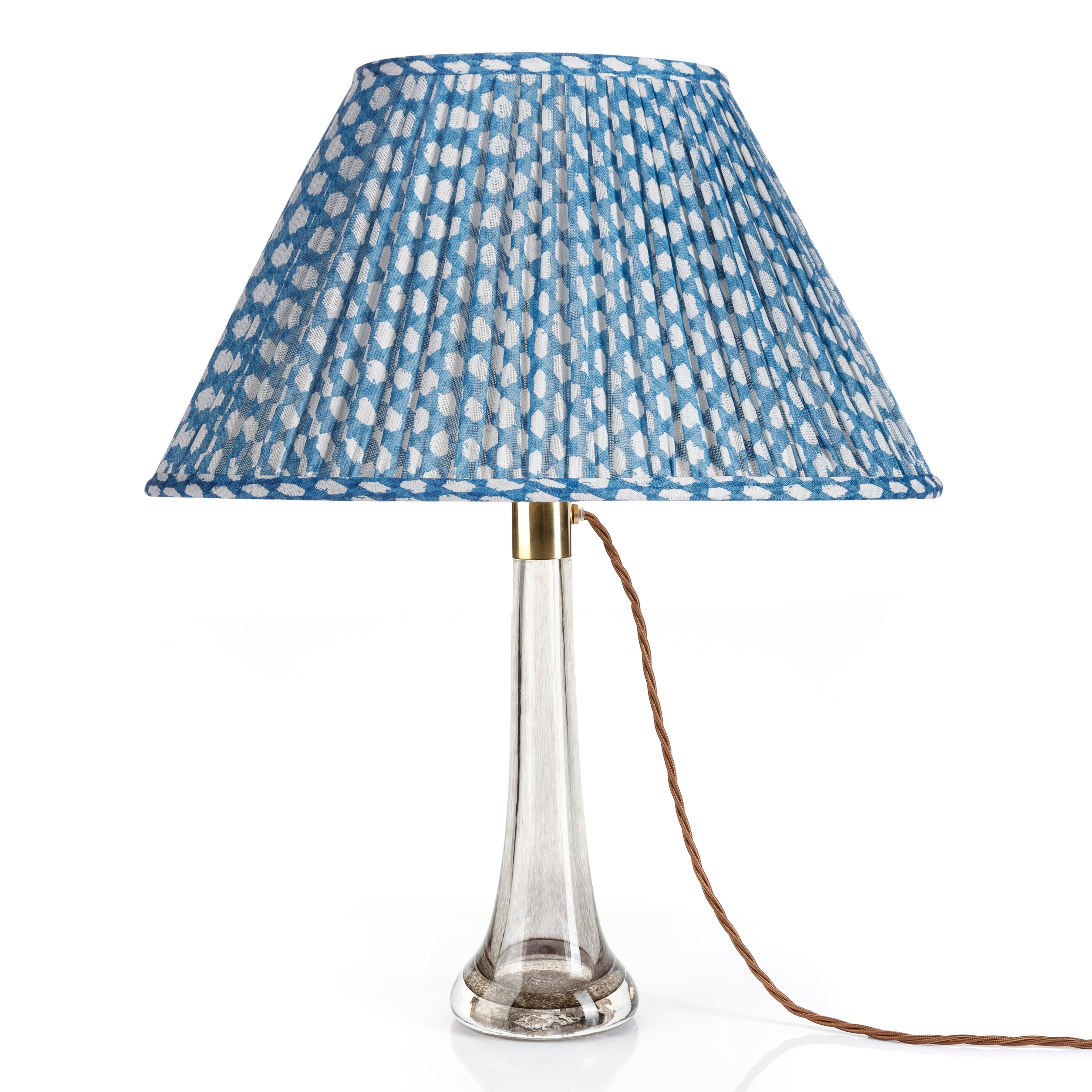 Oval Fermoie Lampshade - Wicker in Blue | Newport Lamp And Shade | Located in Newport, RI