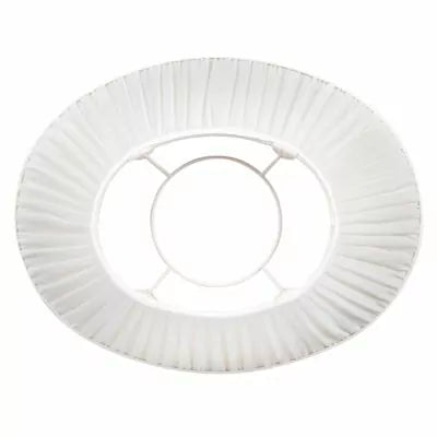 14" Oval Fermoie Lampshade - Plain Linen in Ivory - Newport Lamp & Shade Company