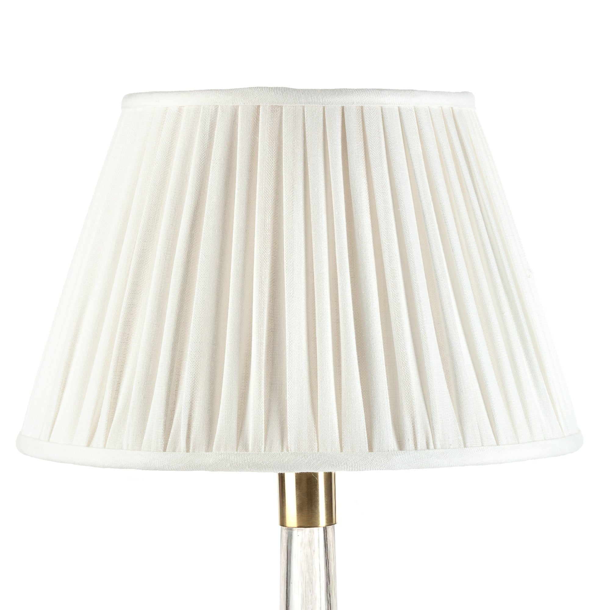 12" Fermoie Lampshade - Plain Linen in Ivory - Newport Lamp & Shade Company
