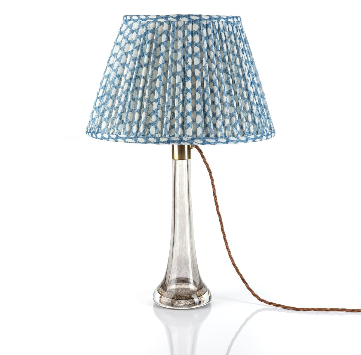 22"  Fermoie Lampshade - Wicker in Blue - Lampshades - Fermoie - Newport Lamp & Shade Company
