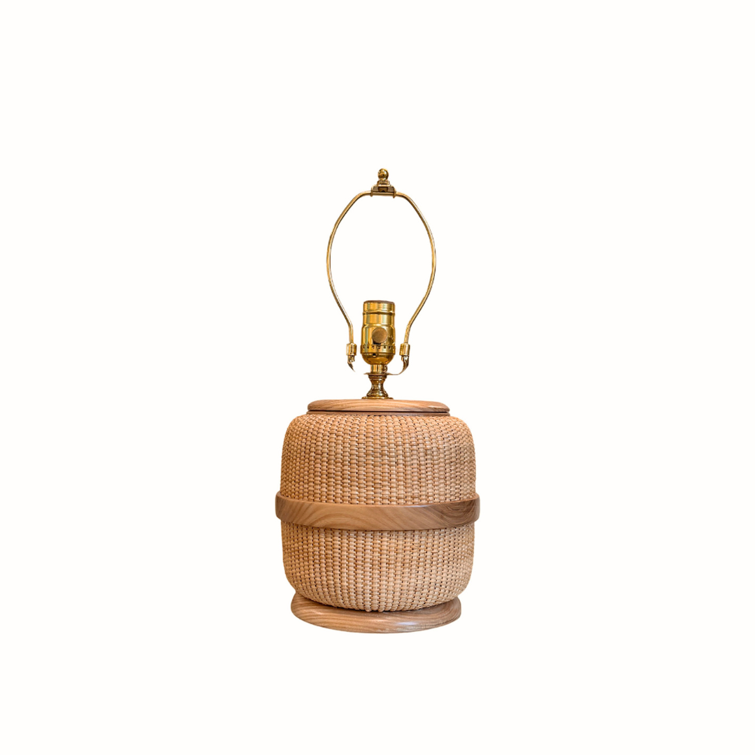 Nantucket Basket Barrel Lamp in Natural - Newport Lamp & Shade Company