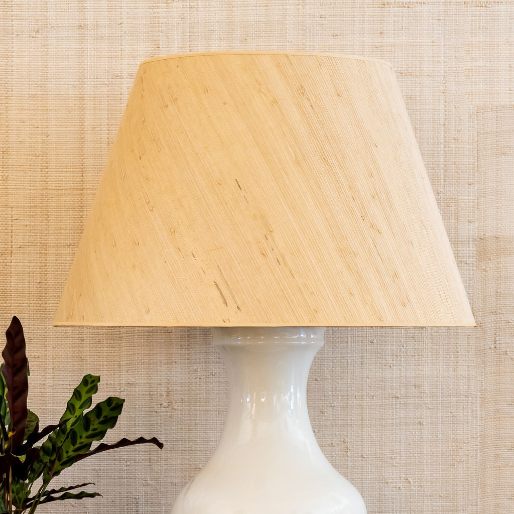 New Grasscloth Lampshade in Tan | Newport Lamp And Shade | Located in Newport, RI